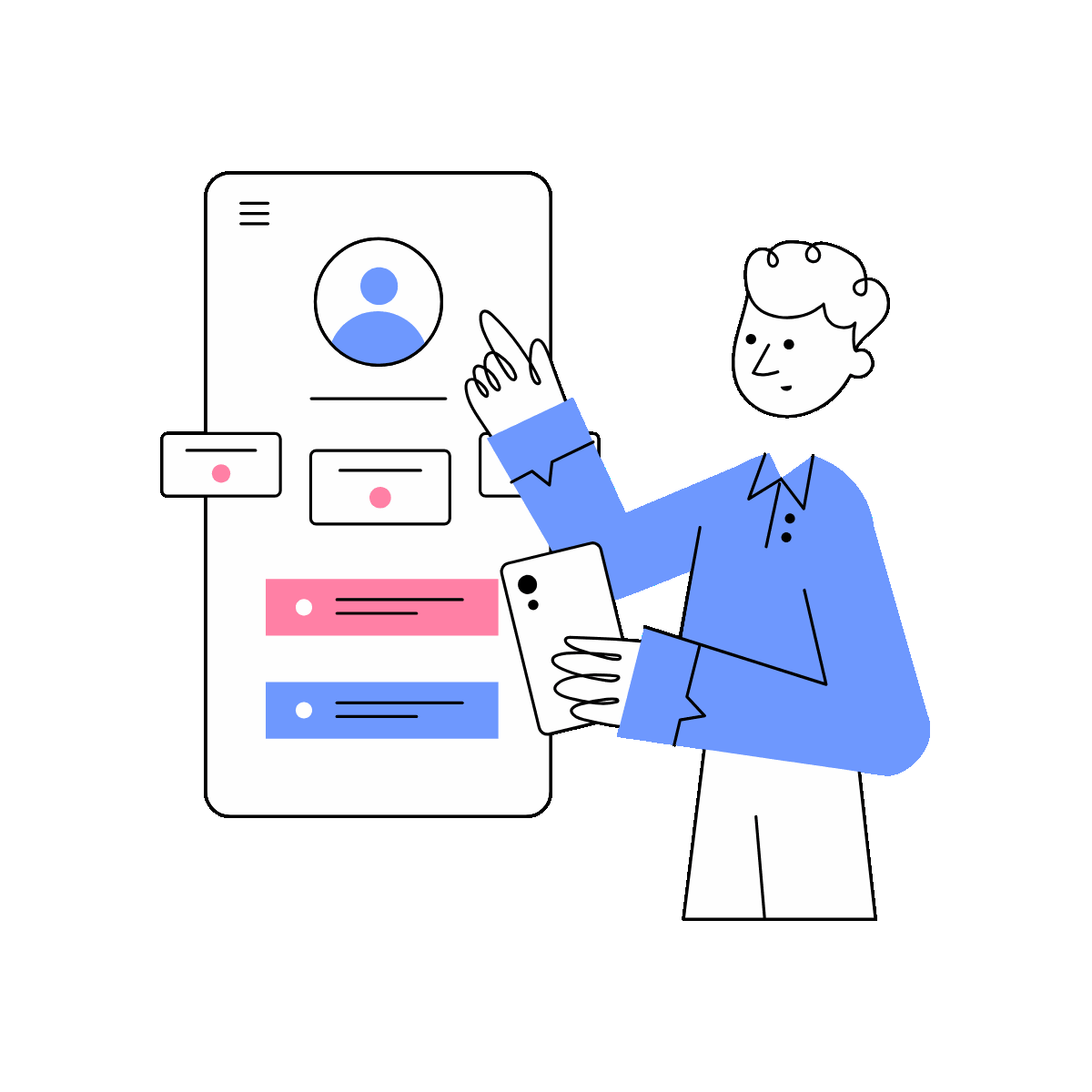 Sketchy Profile Data Career Illustration