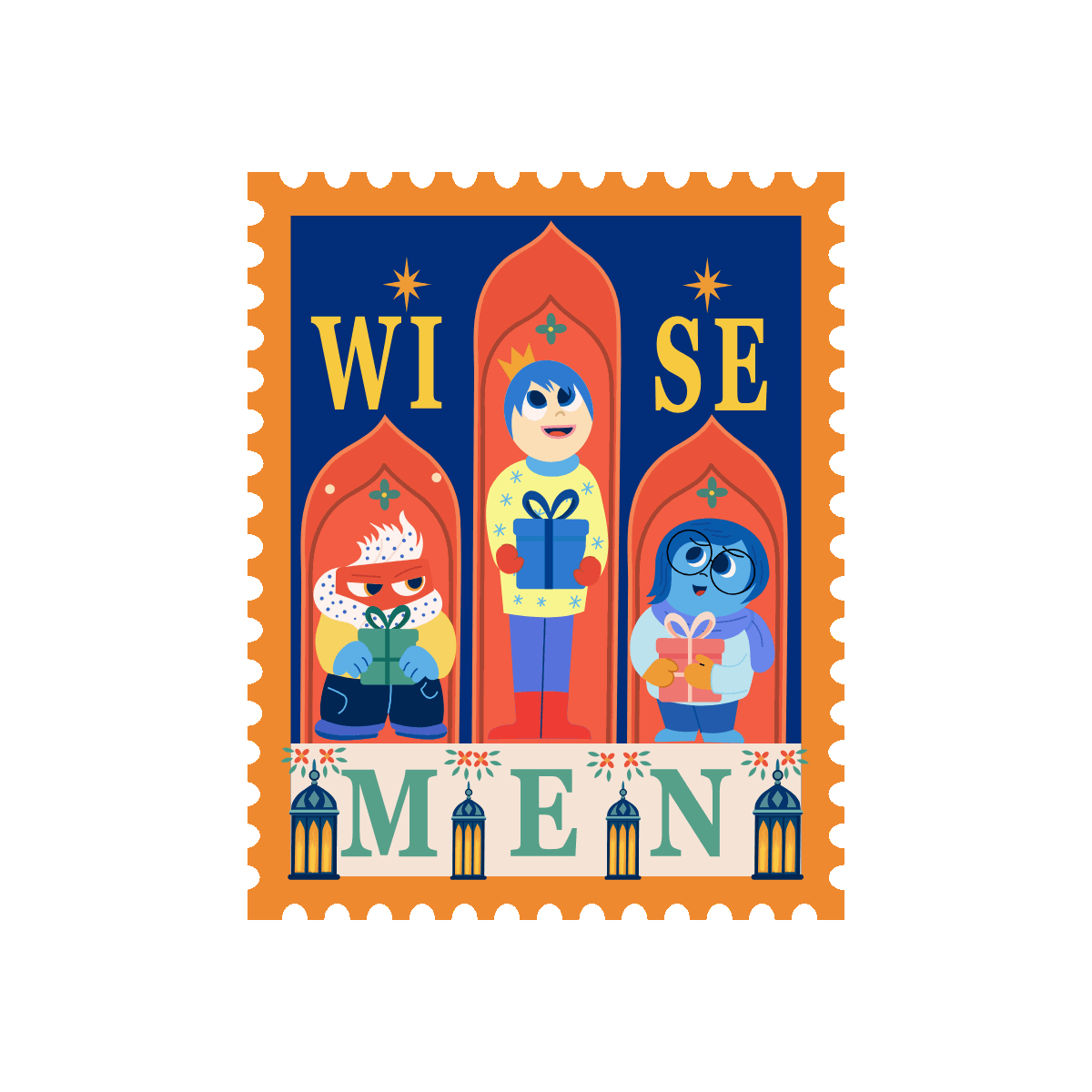 Animated Wise Men Nativity Stamp Design