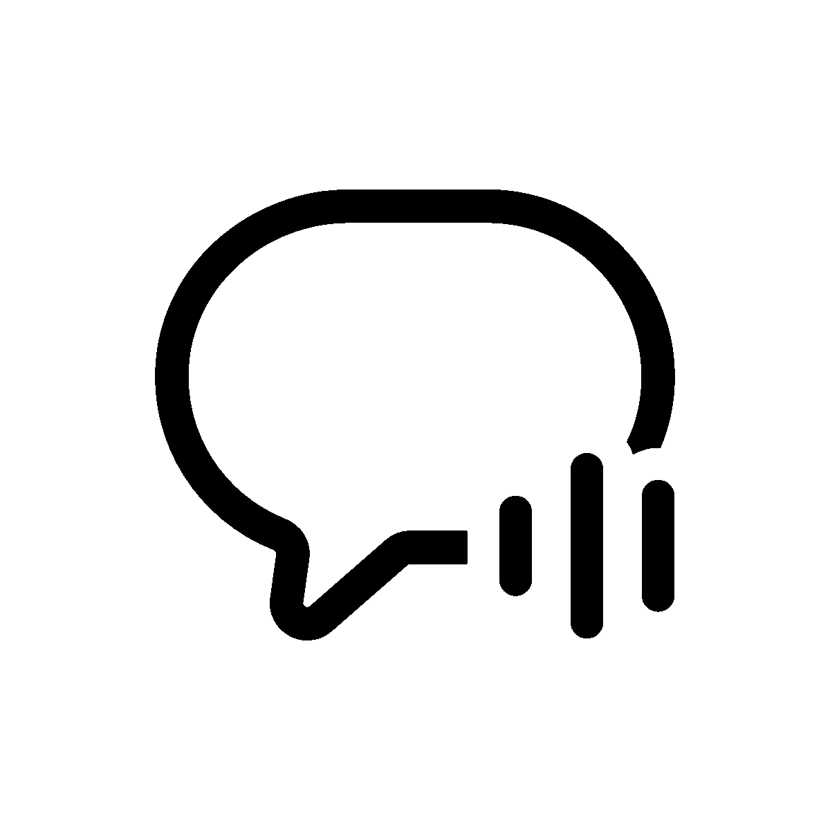 An outline hover animation of voice chat