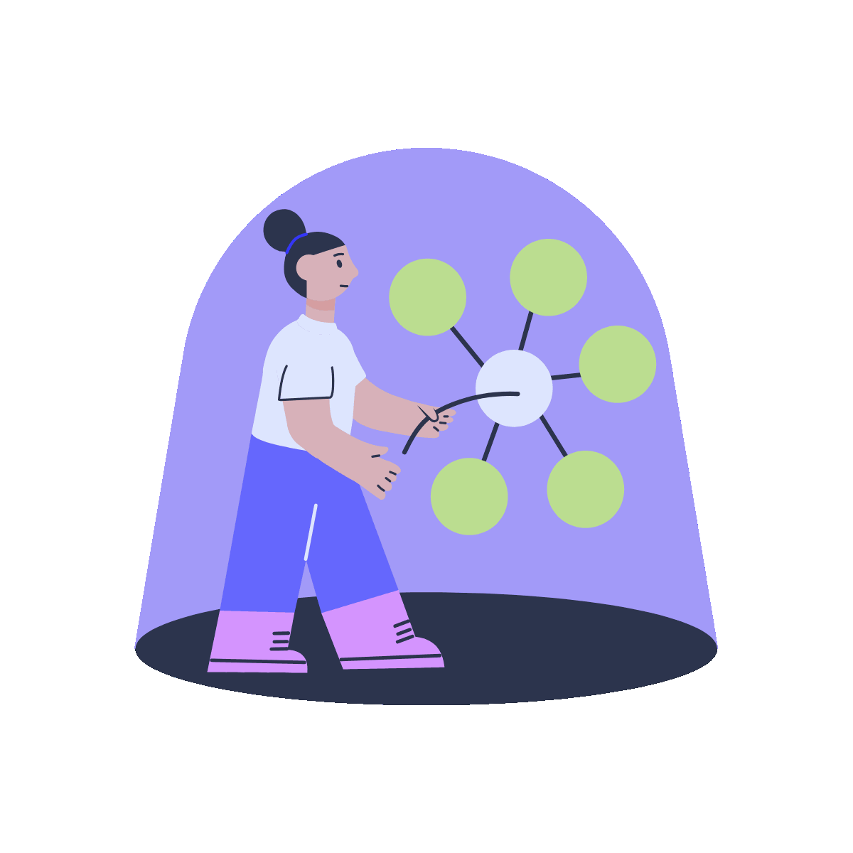 AI Network Flat Animated Illustration