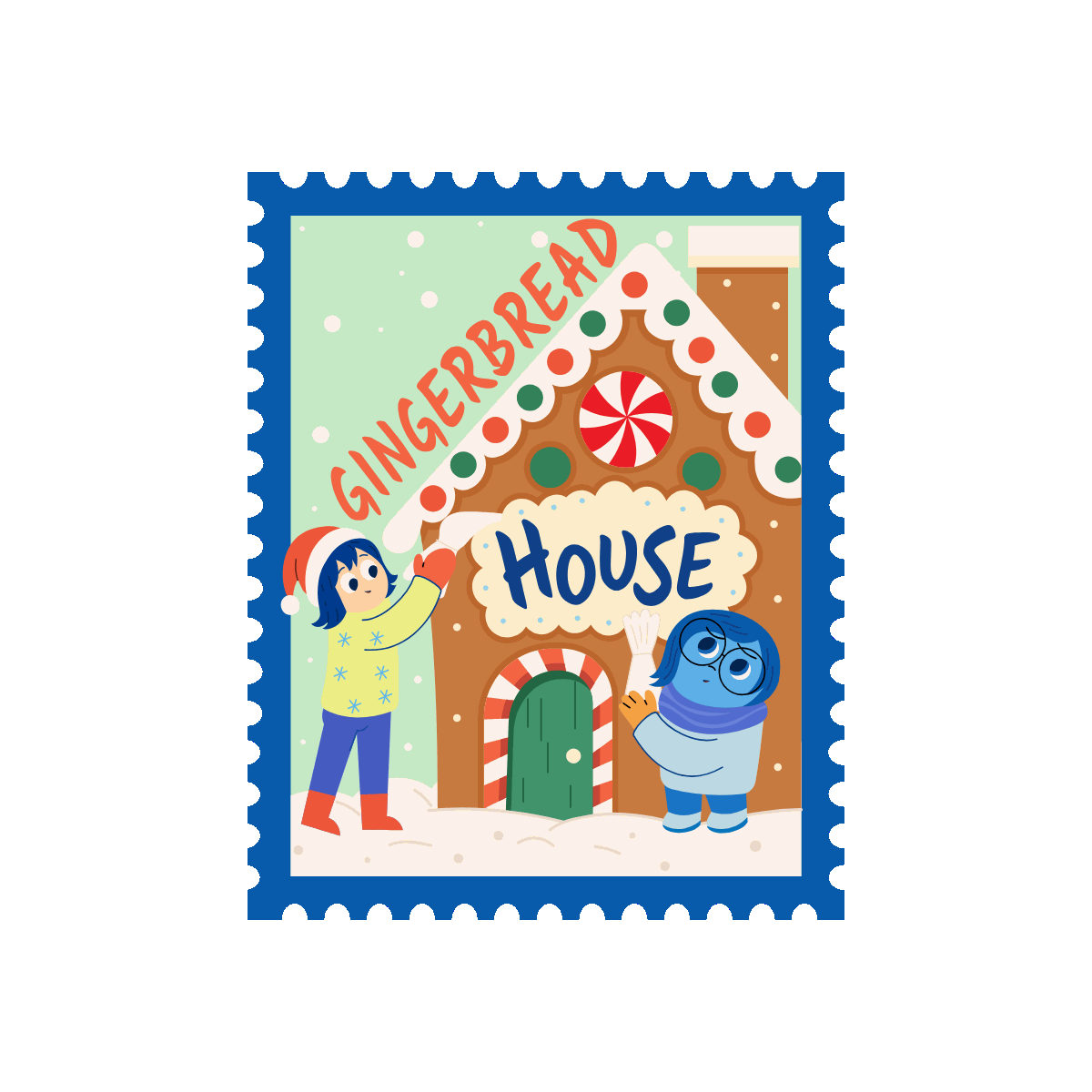 Animated Gingerbread House Stamp Design
