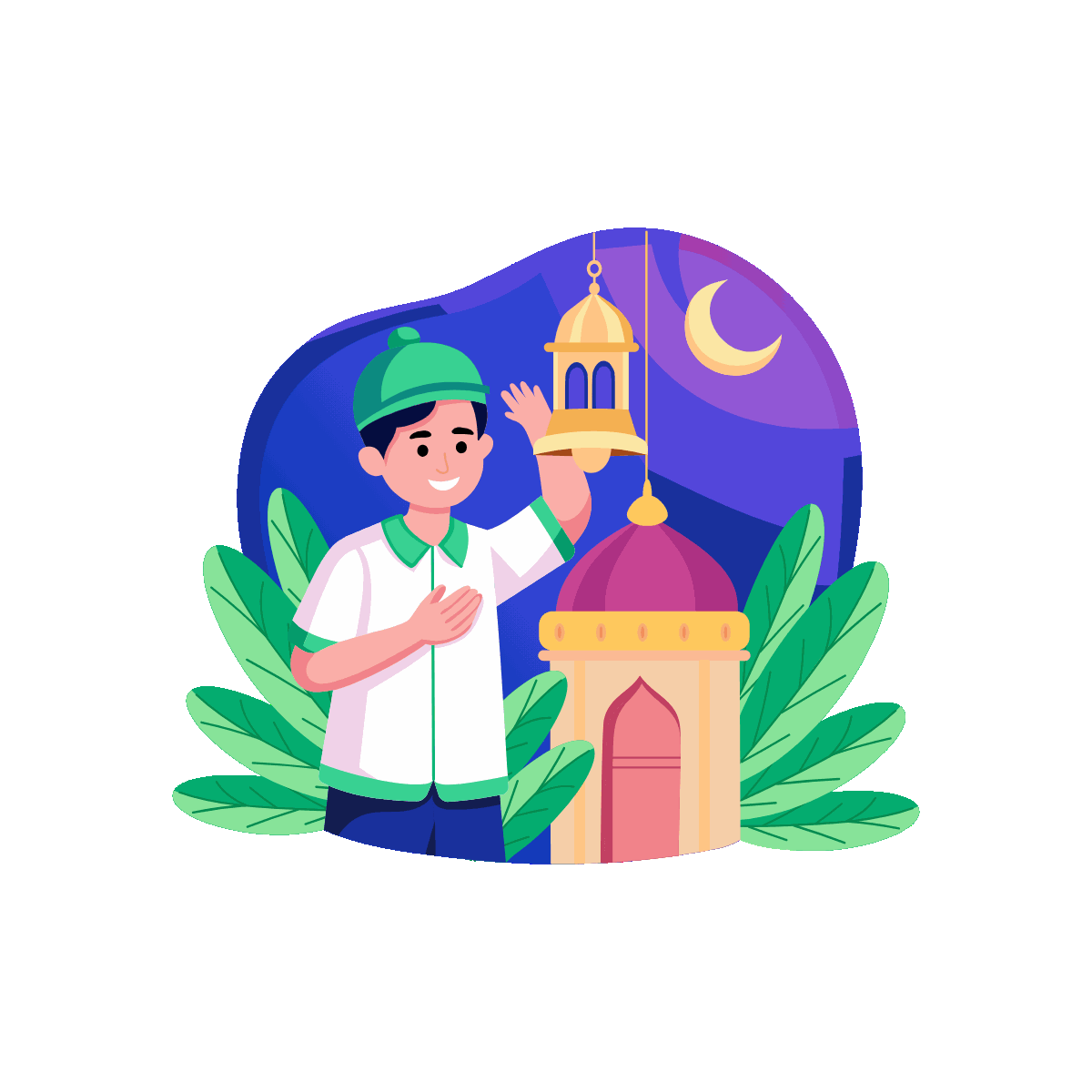 Person Ringing Bell Flat Animated Design