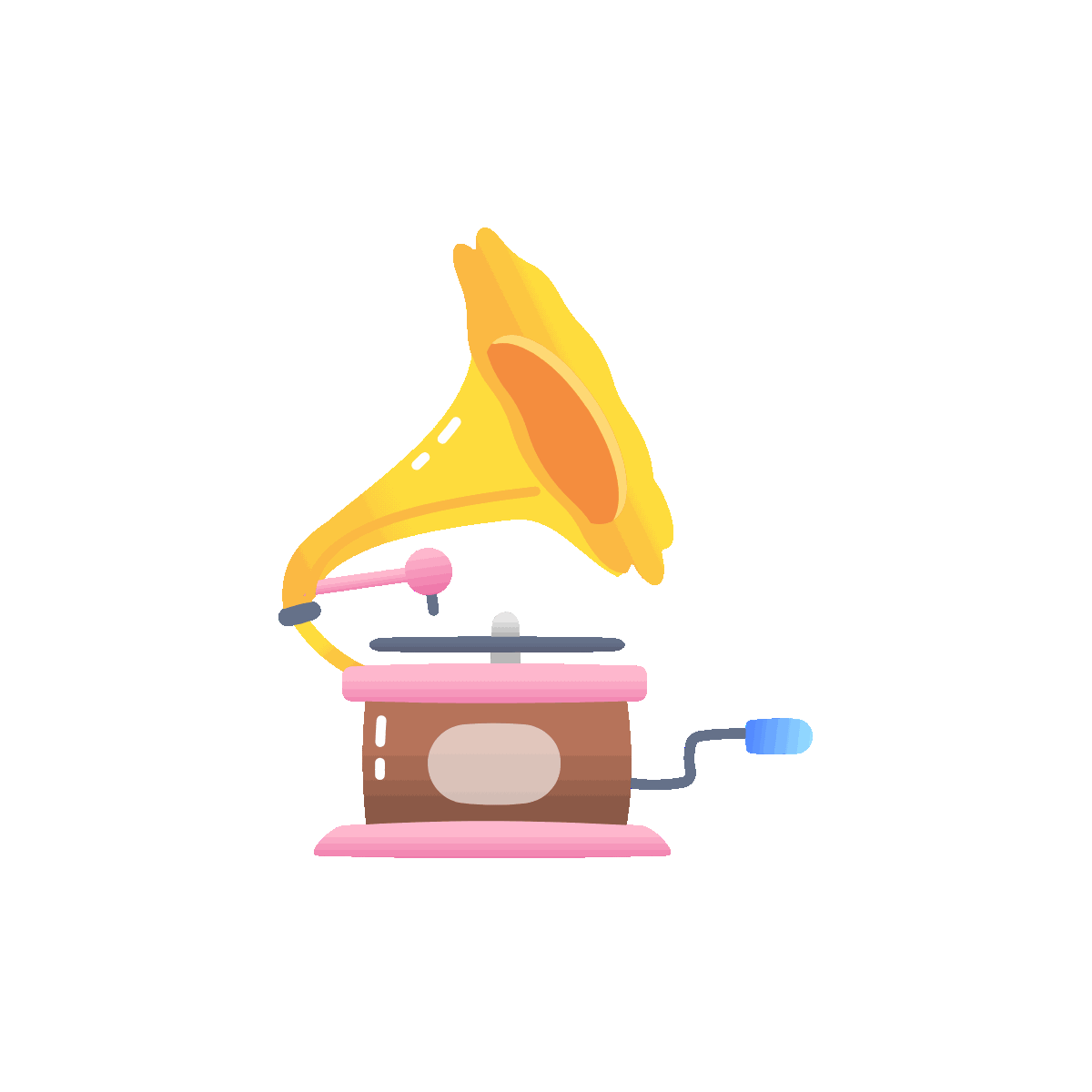 Flat Animated Romantic Music Icon Design