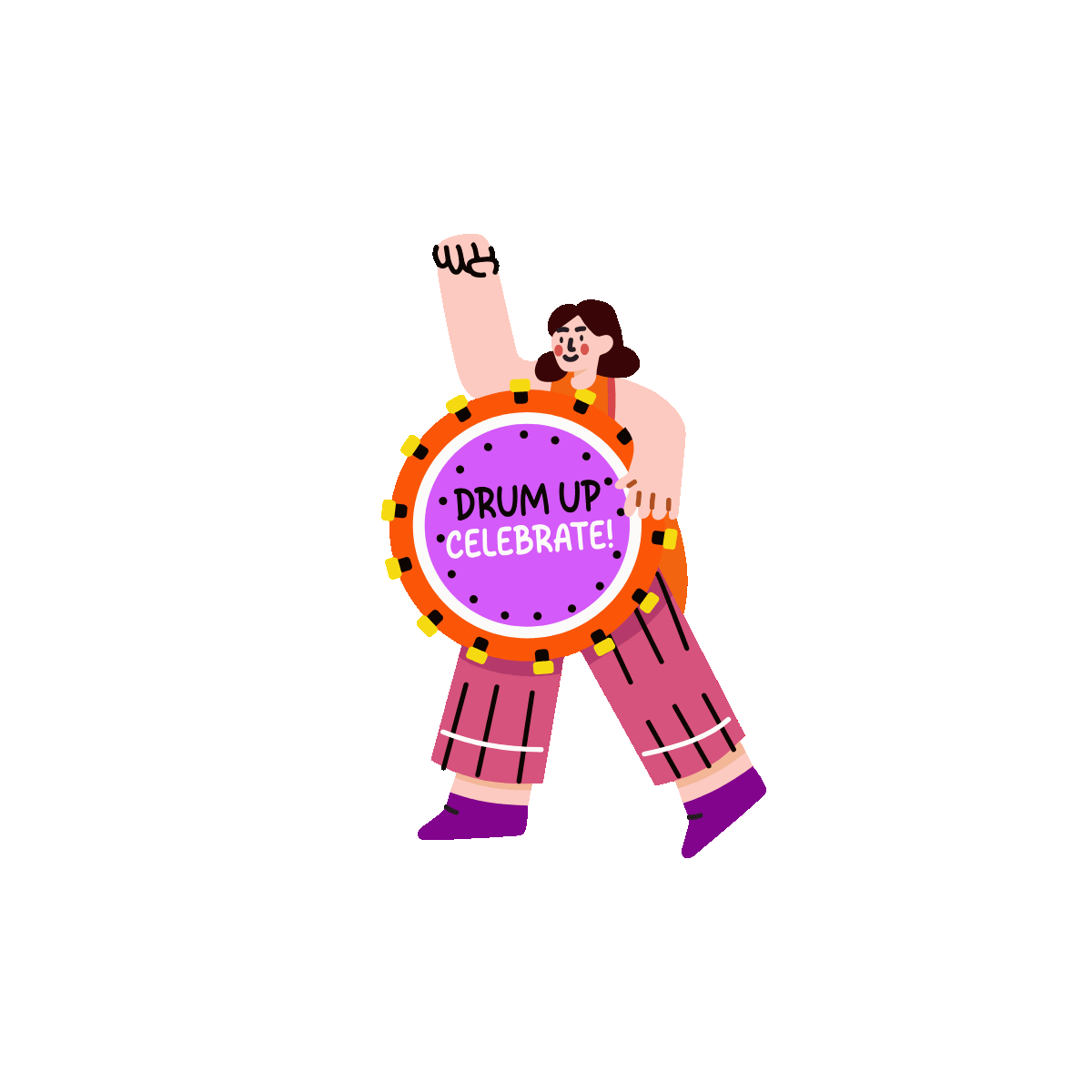 Drumbeat Flat Animated Sticker Design