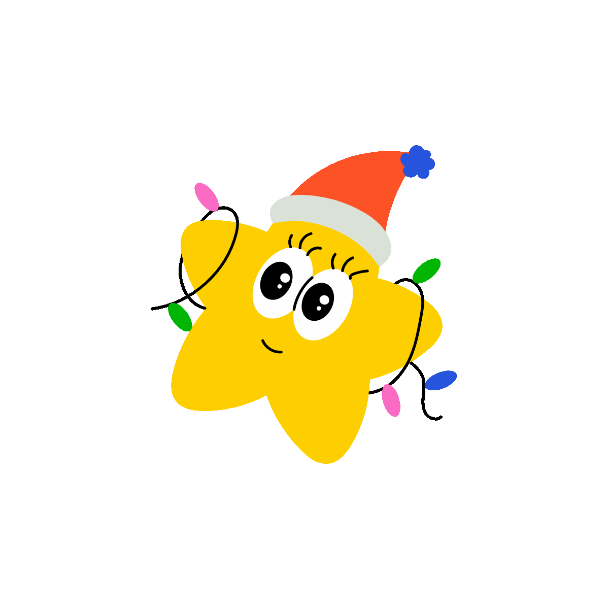 Christmas star animated flat sticker