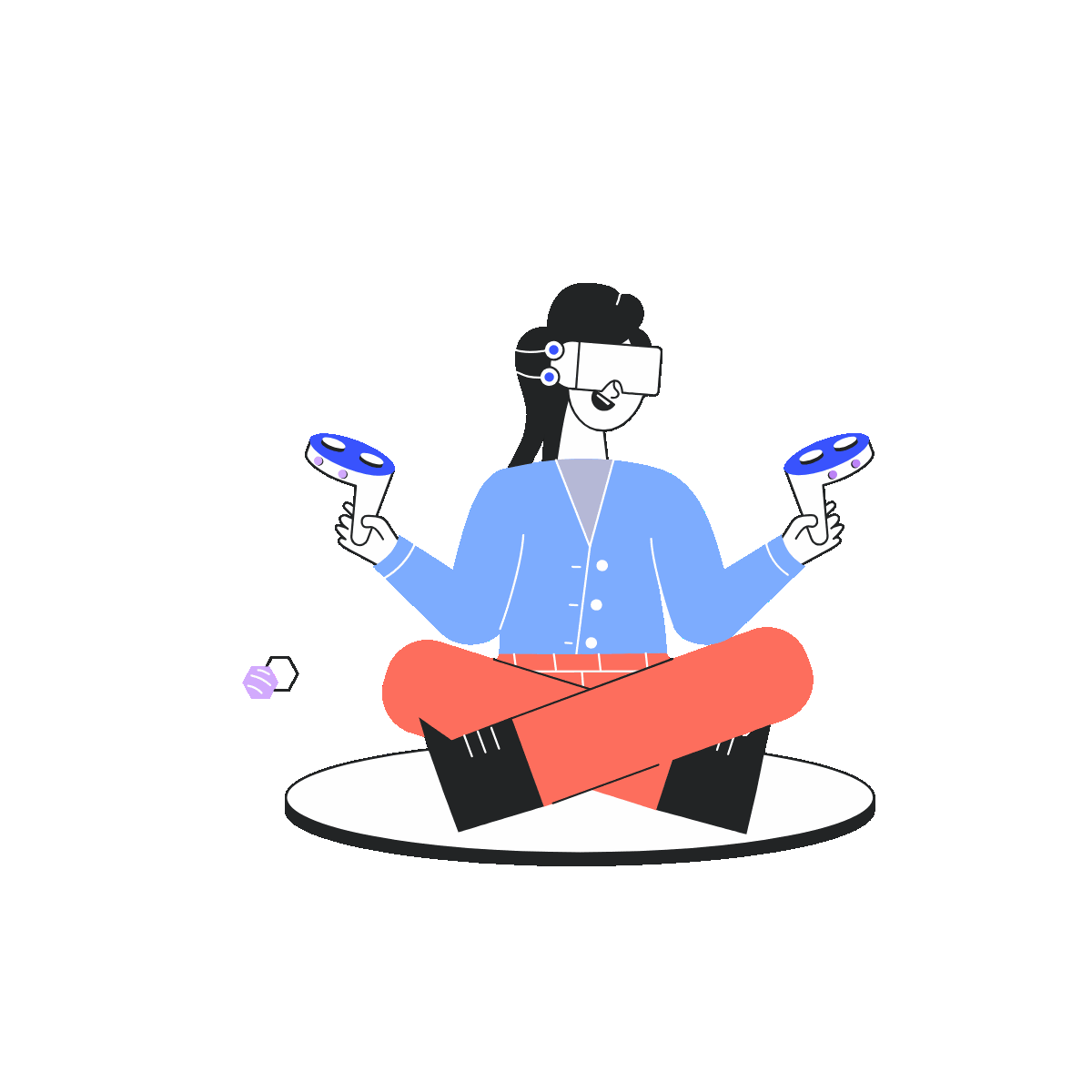 Linear Animated VR Controllers Illustration