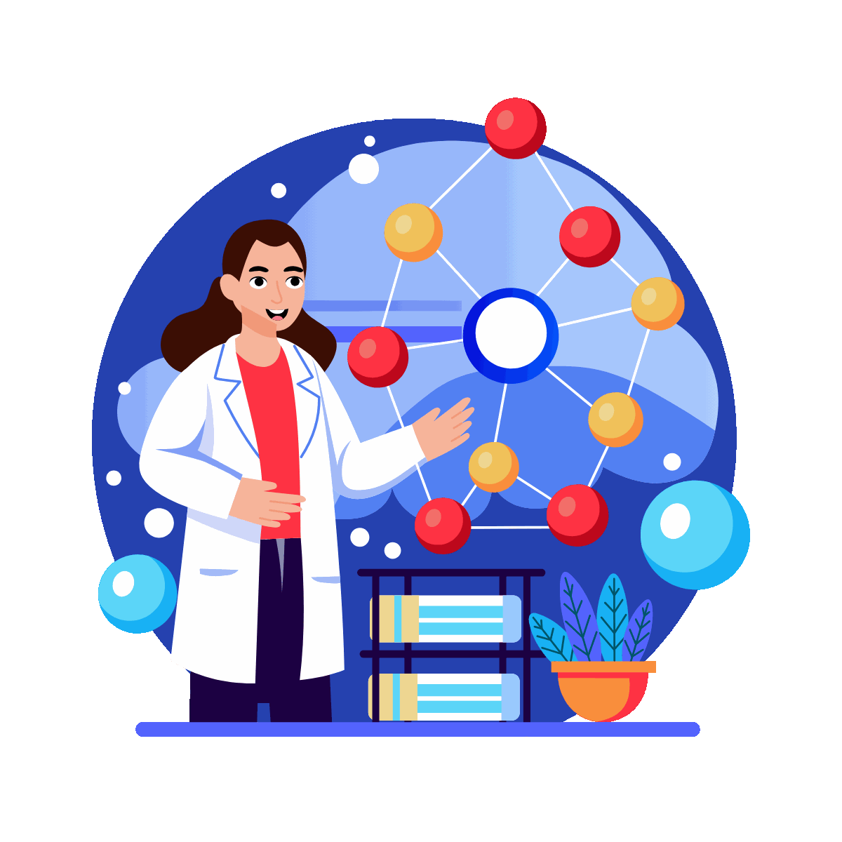 Flat Animated Healthcare Robot Illustration