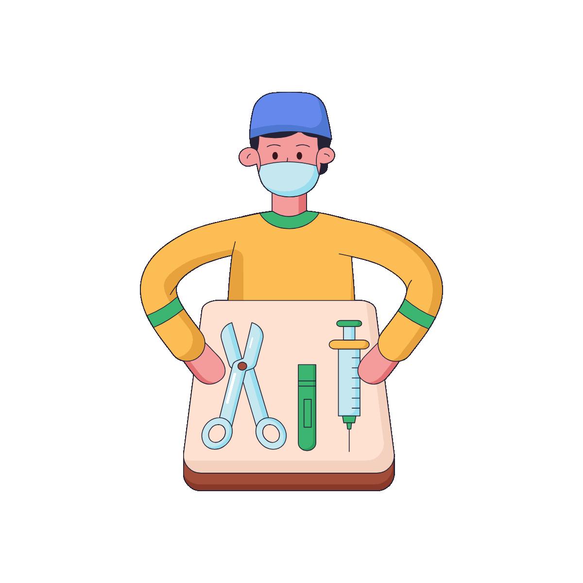 Flat Animated Surgical Tool Illustration