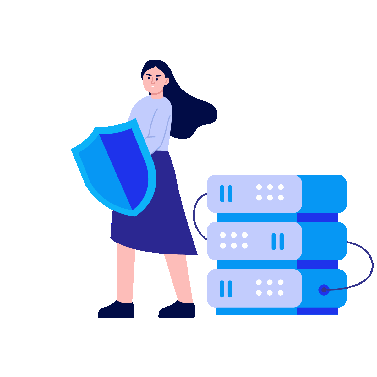 Cyber Defence Flat Animated Illustration