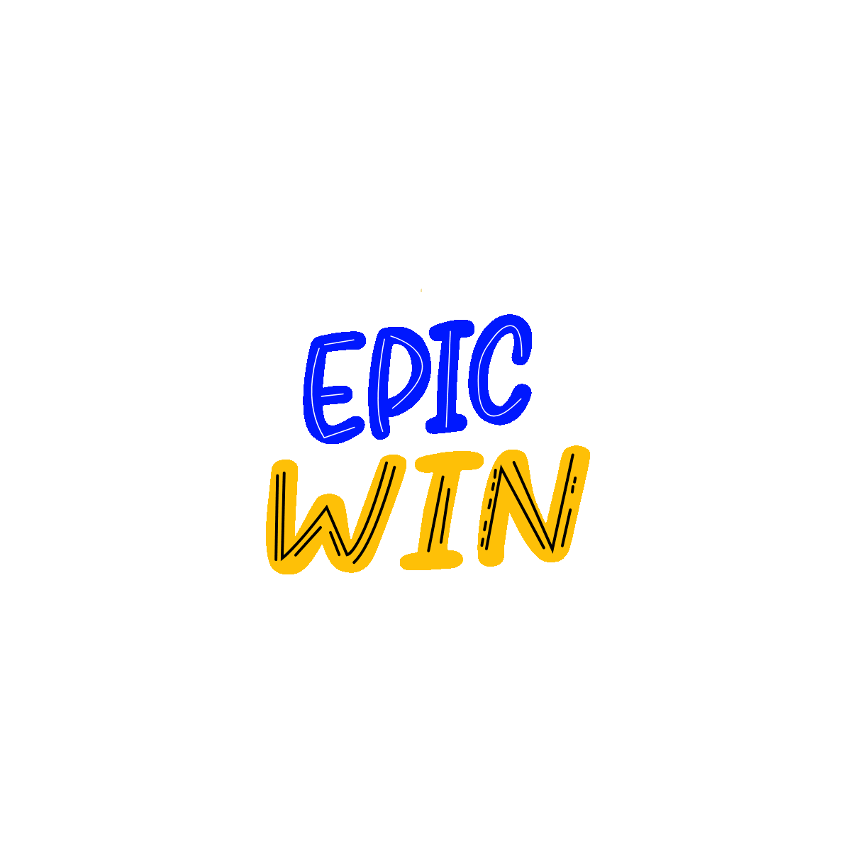 Epic Win Typography Flat Animated Sticker