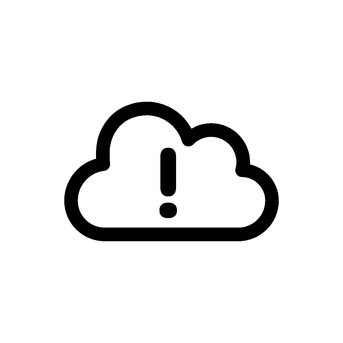 A line animation of cloud warning