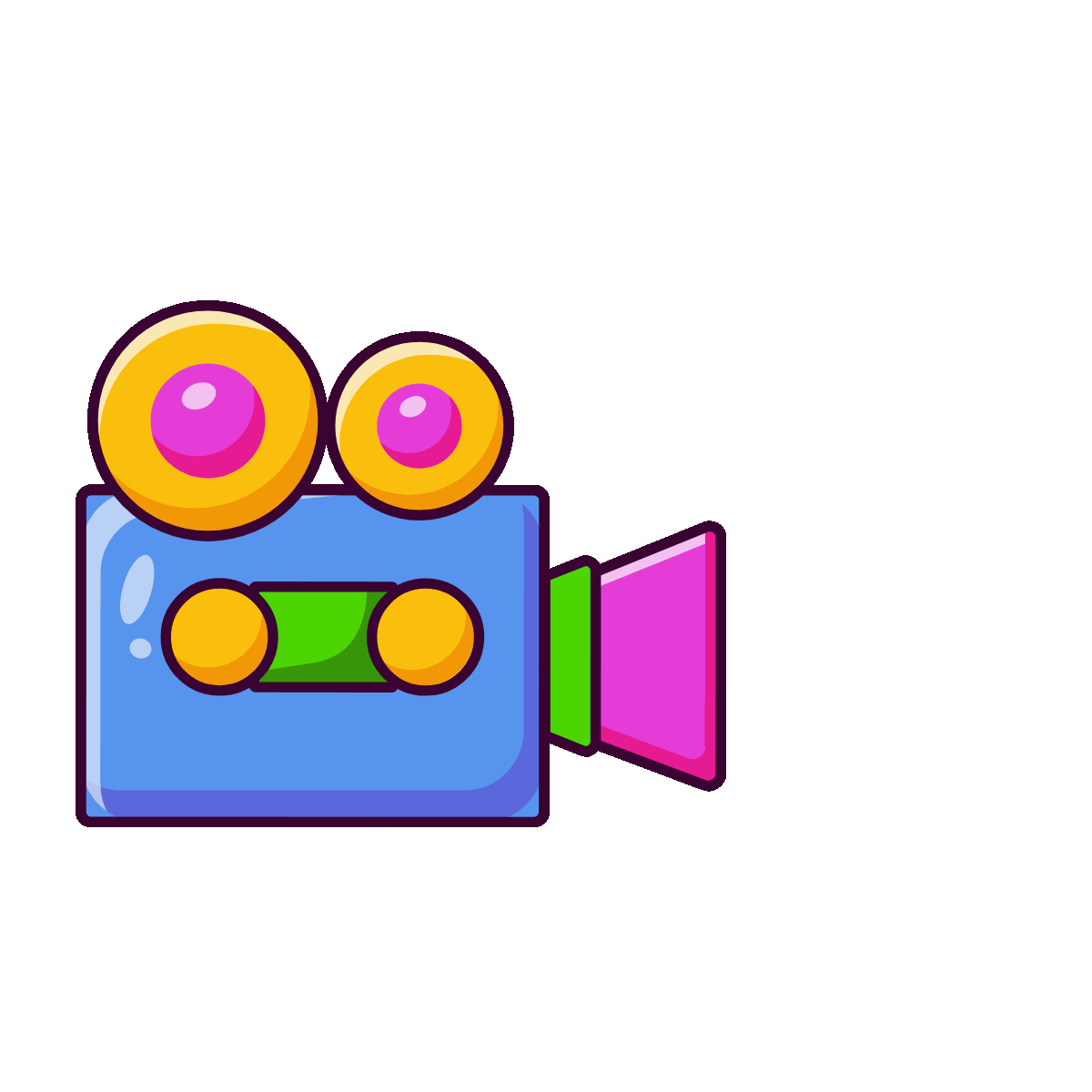 Video Recording Flat Animated Icon Design