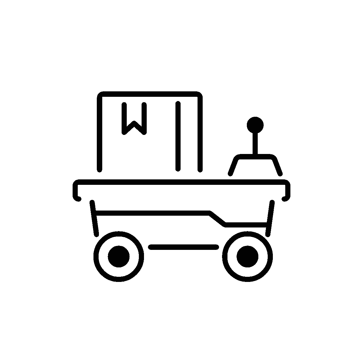 Linear Animated Robot Delivery Icon