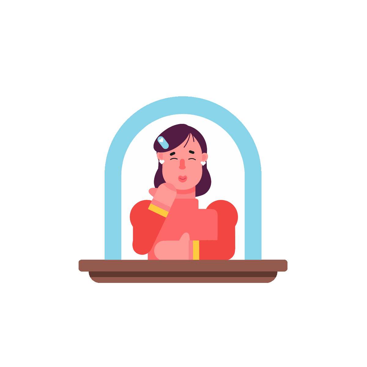 Animated icon of feeling love