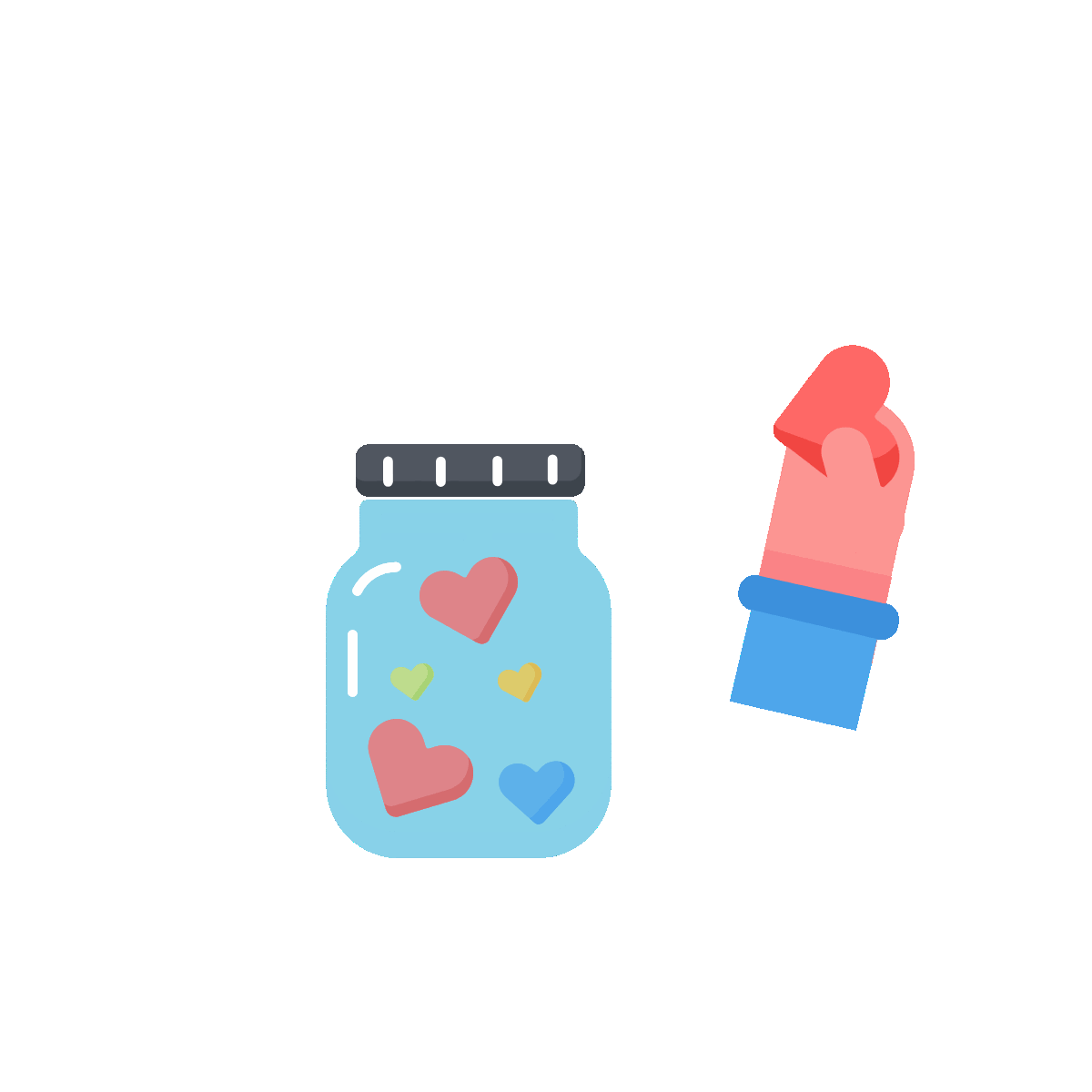 Animated icon of a heart jar
