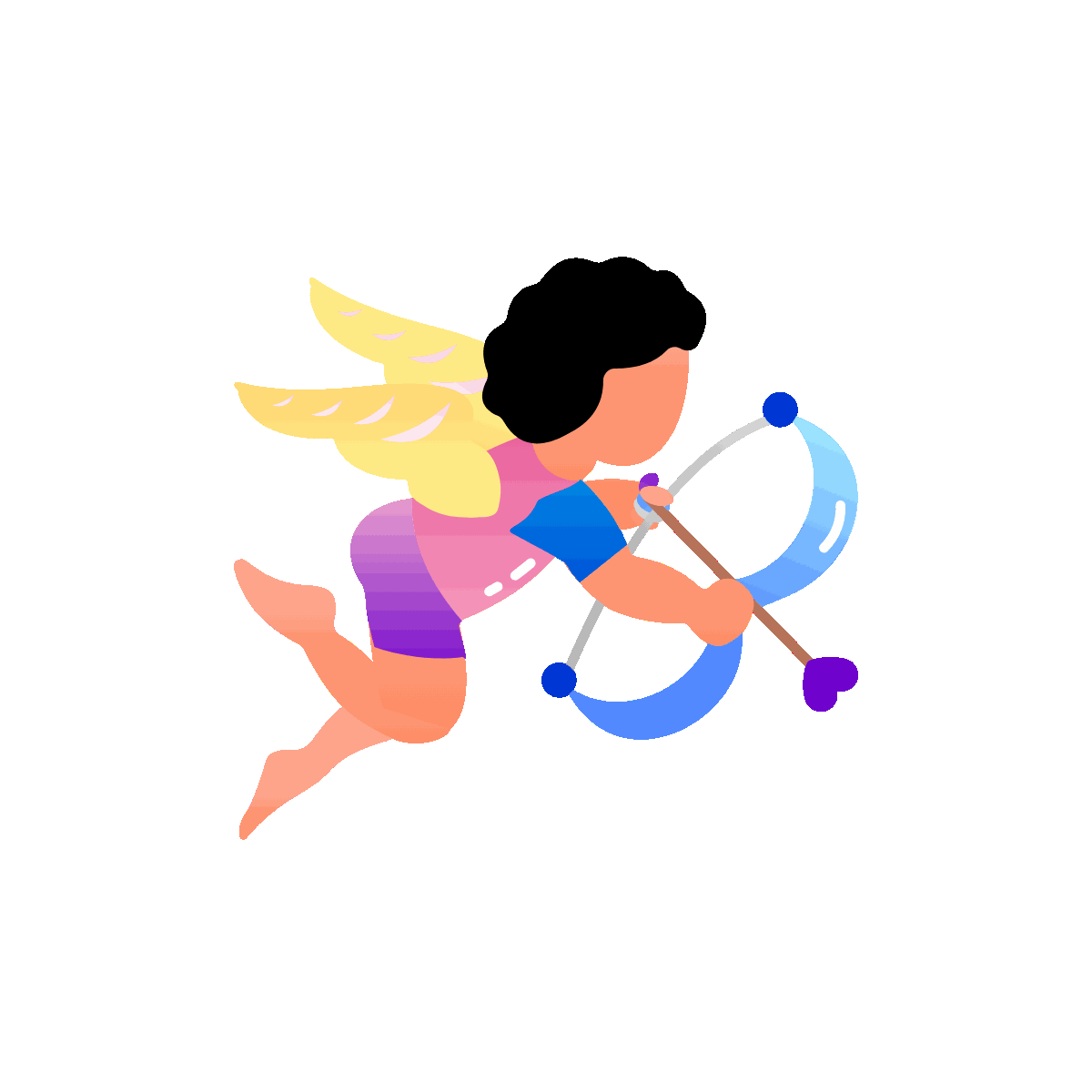 Flat Animated Cupid Arrow Icon Design