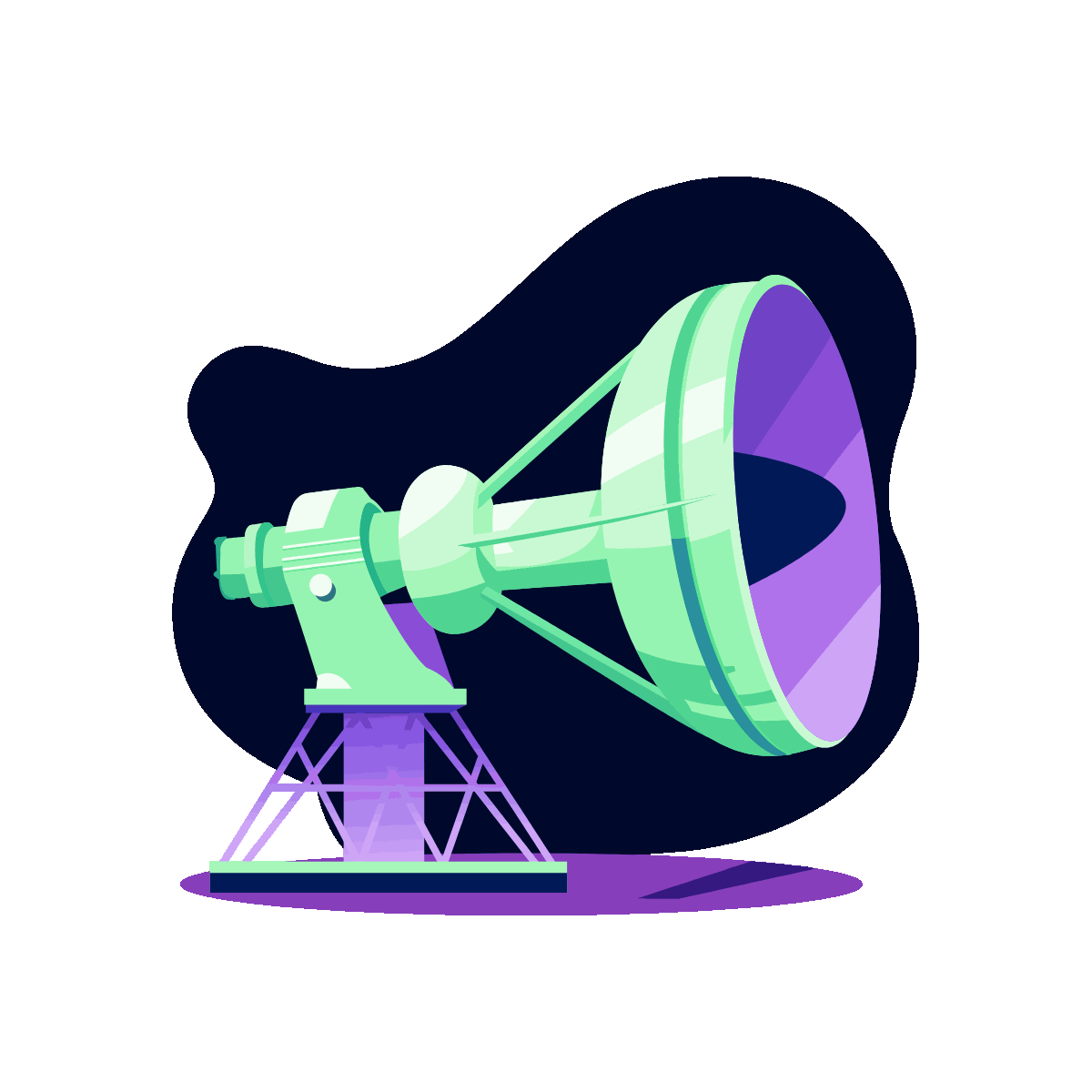 Giant Telescope Astronomy Illustration