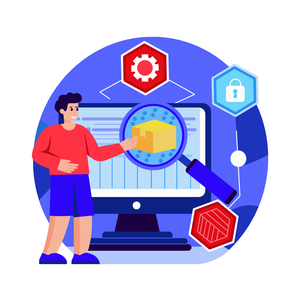 Flat Animated Cargo Delivery Illustration