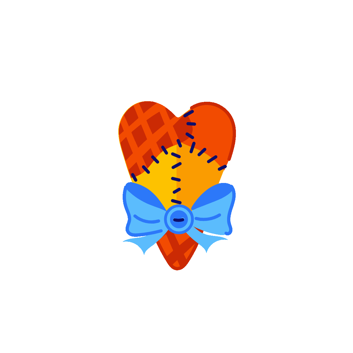 Flat Animated Sticker of Mom Heart