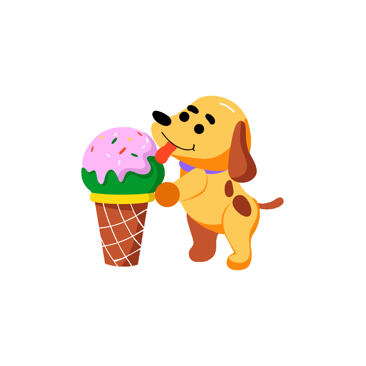 Animated Dog Riding on a Skateboard