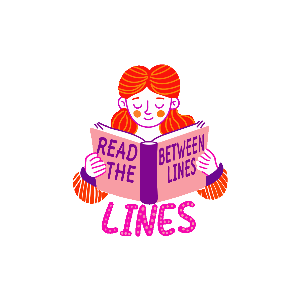 read lines, , study, bookworm, bibliophile, lettering, typography, quote, words, font, text, flat