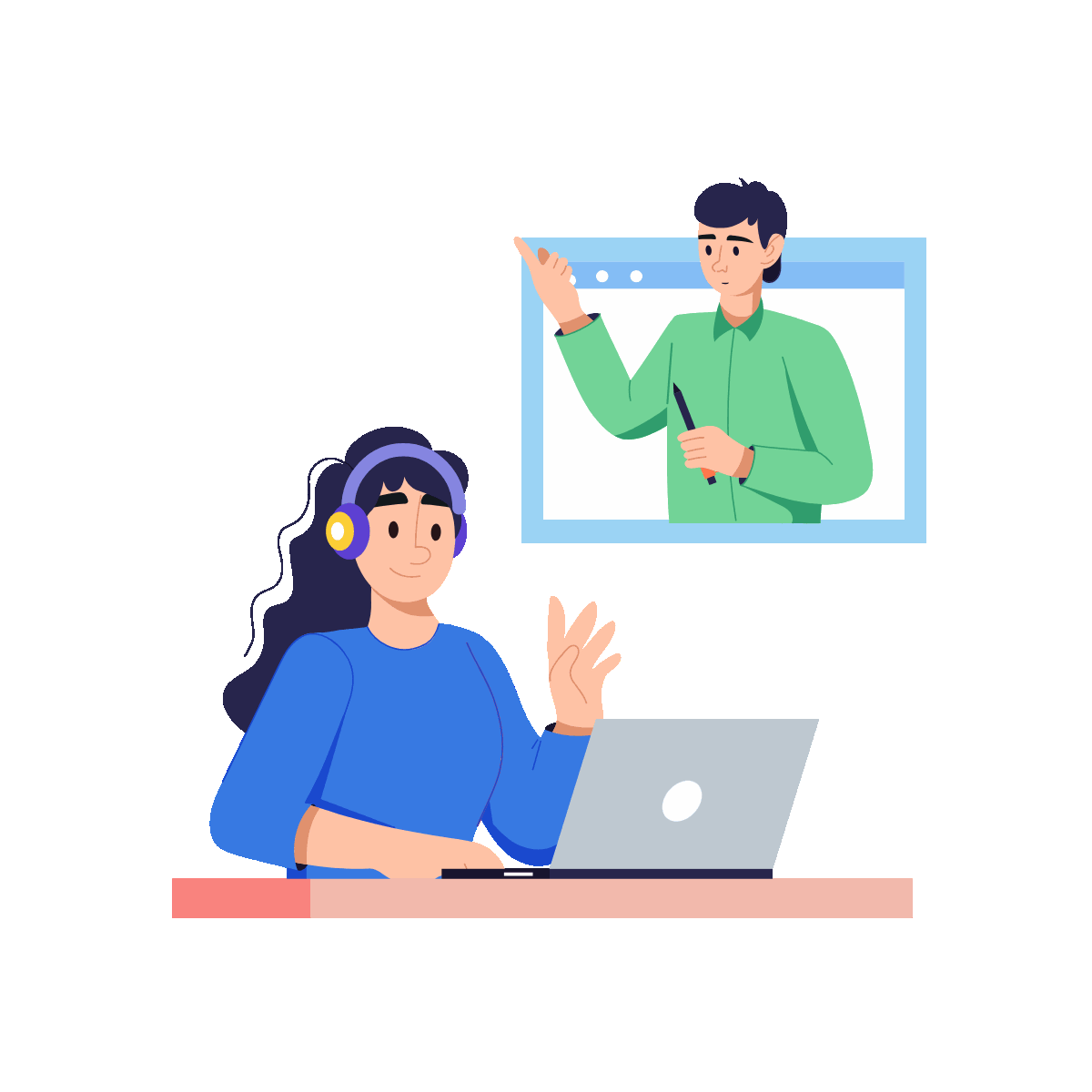 Flat Animated Virtual Meeting Design