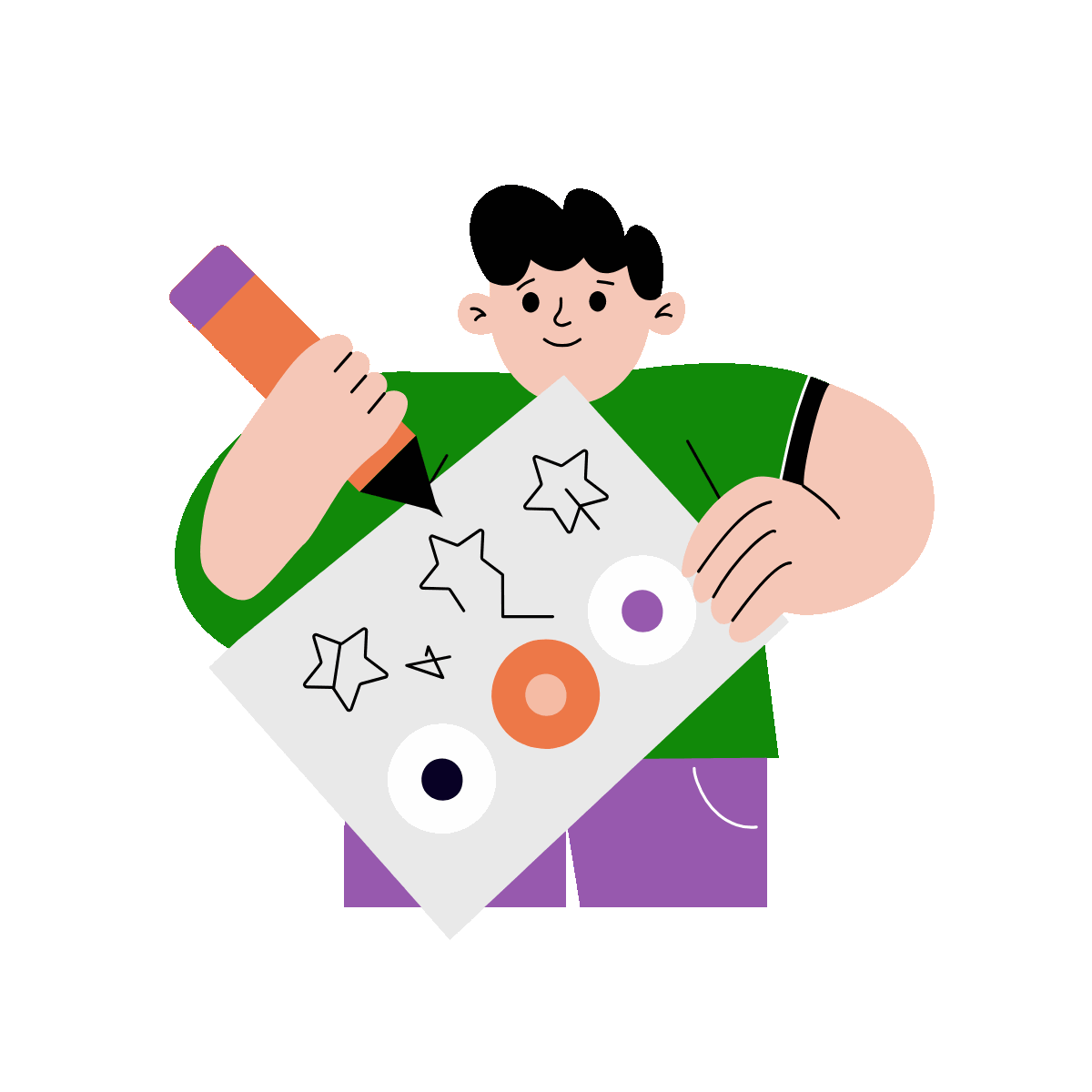 Flat animated illustration of a learning task