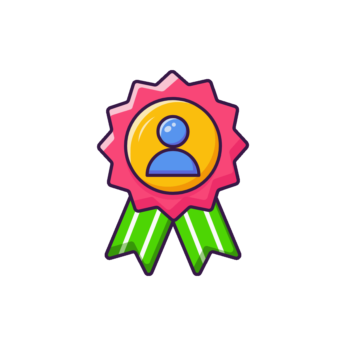 Badge Flat Animated Icon Illustration