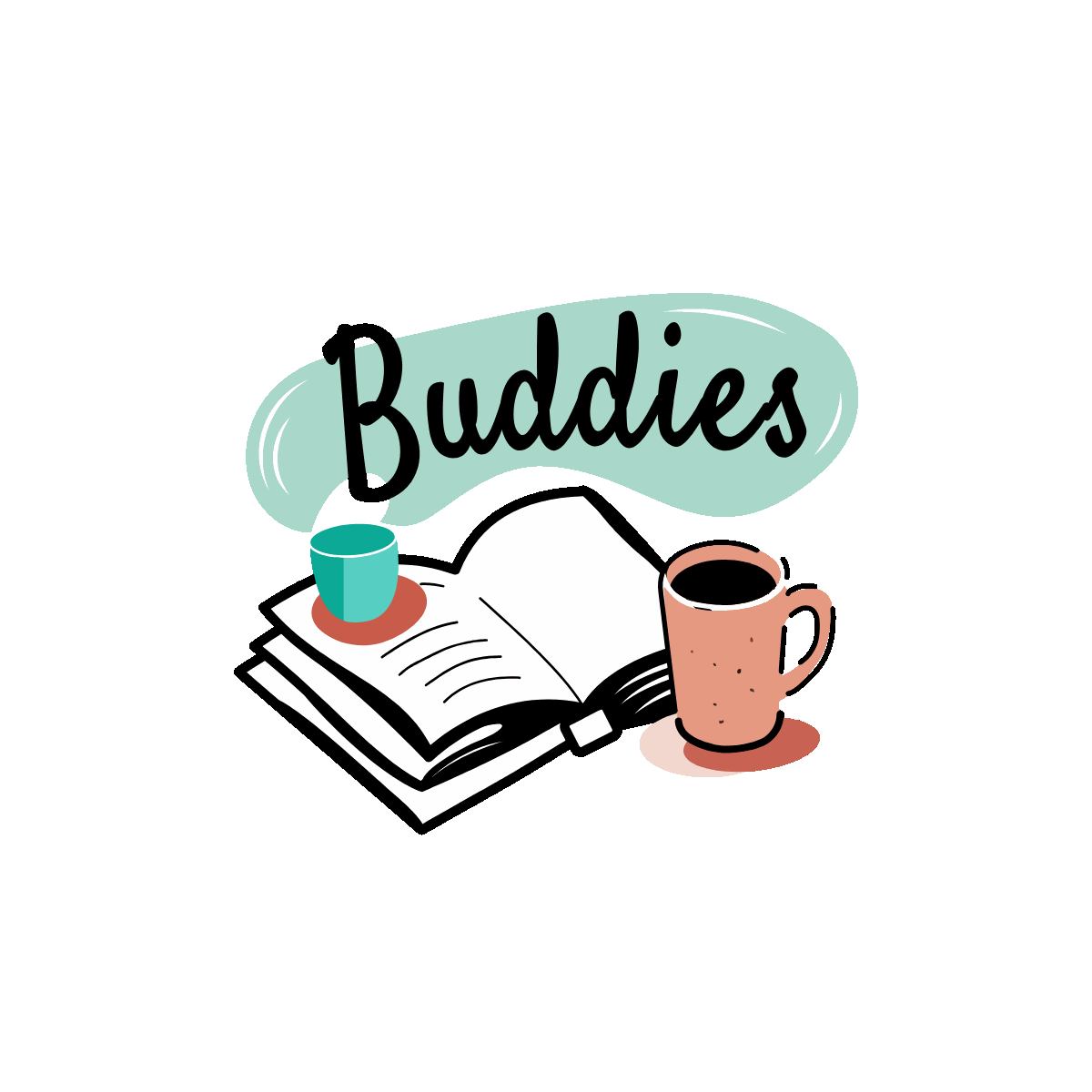 Book buddies cozy reading friendship theme