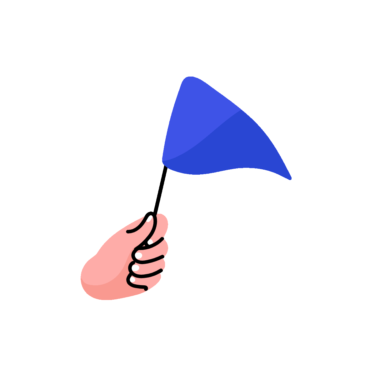 Handheld Flag Icon in Flat Style Download