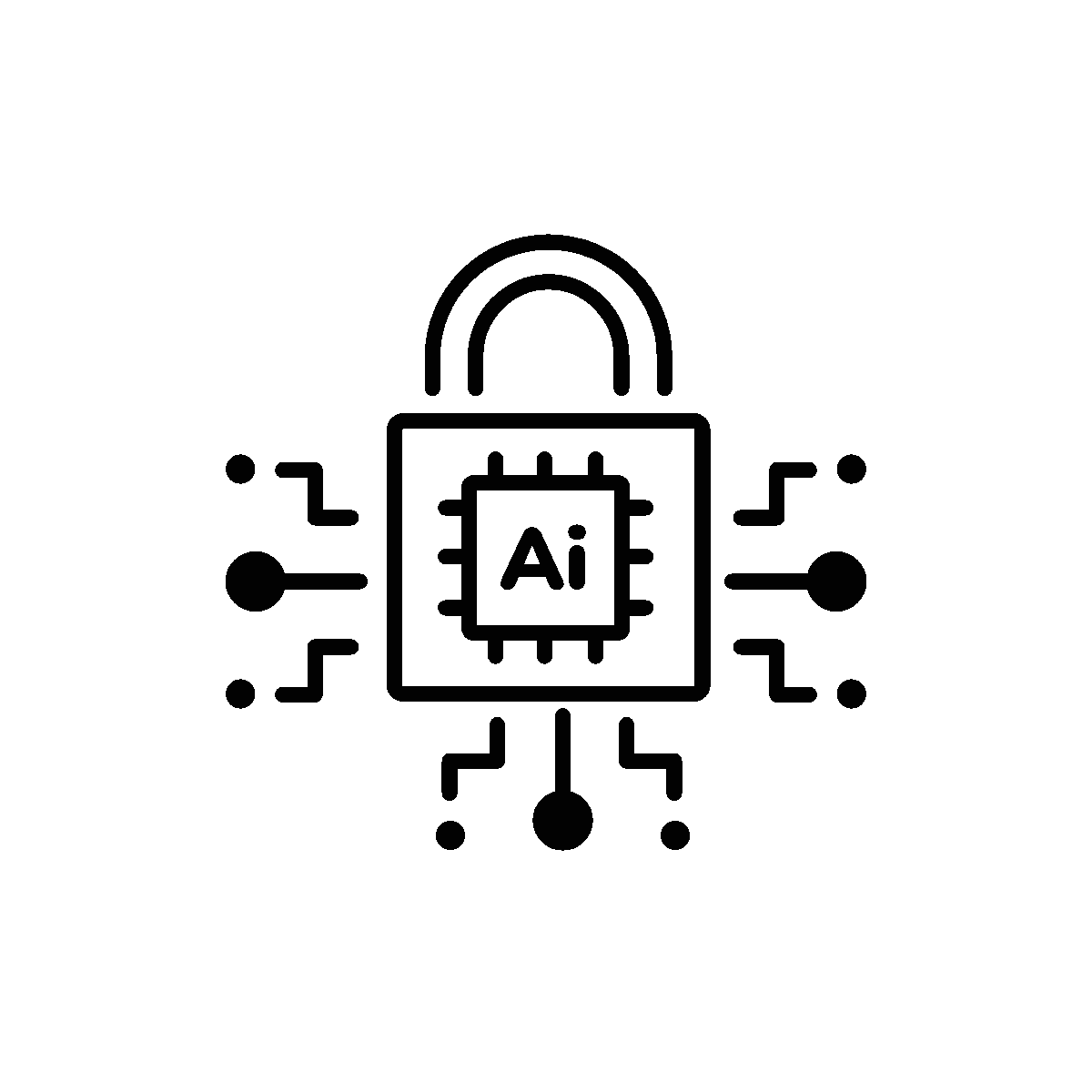 Customizable Line Animated AI Security Icon