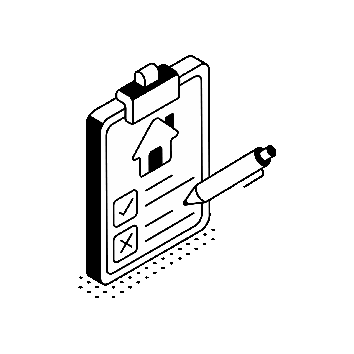 Animated isometric mortgage contract