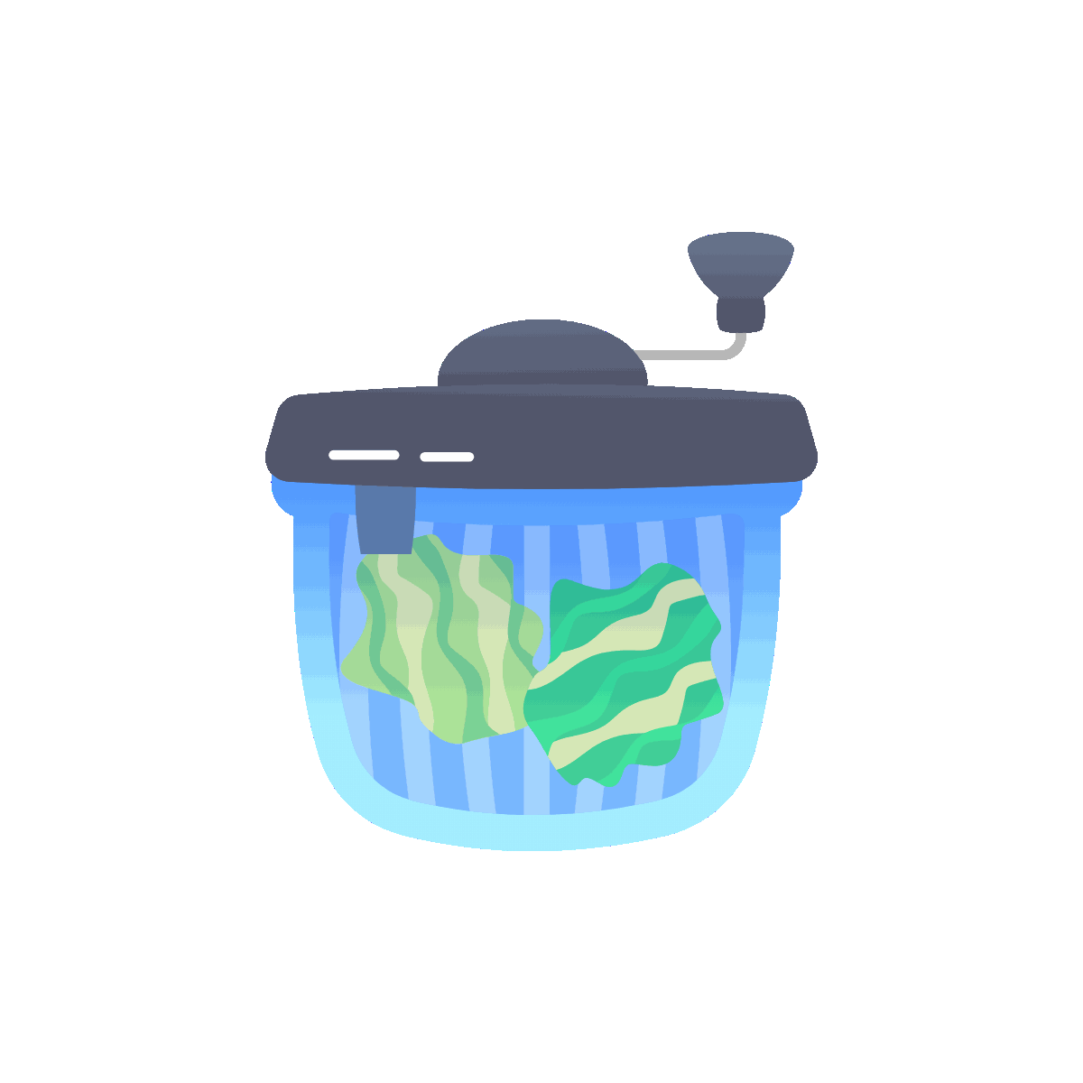 Animated salad spinner flat icon design