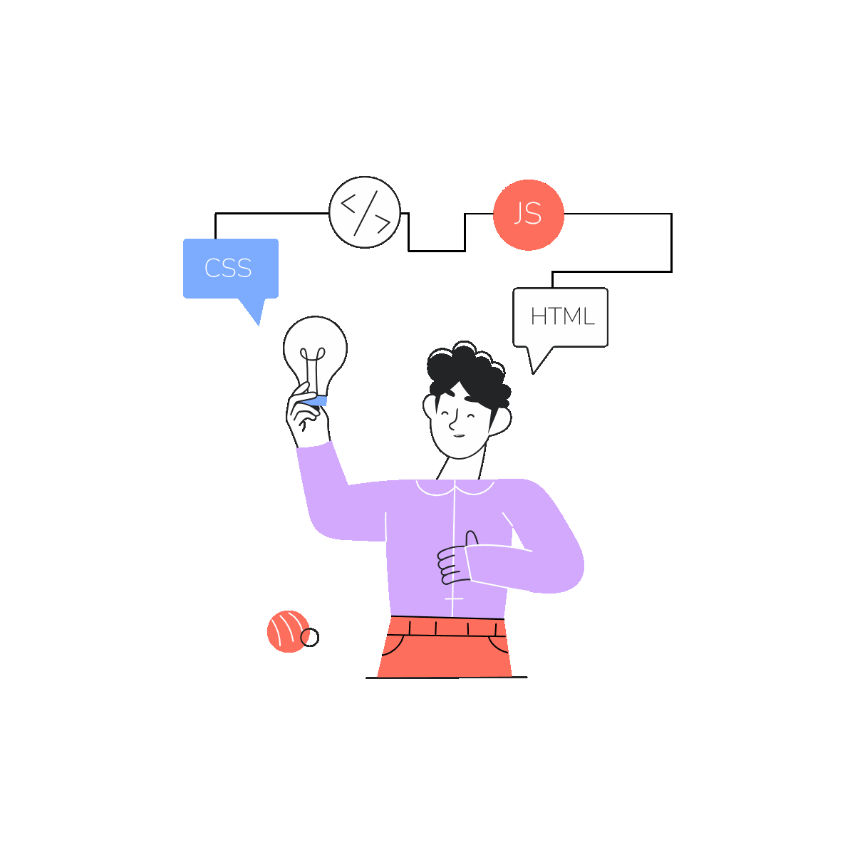 Creative Developer Linear Illustration