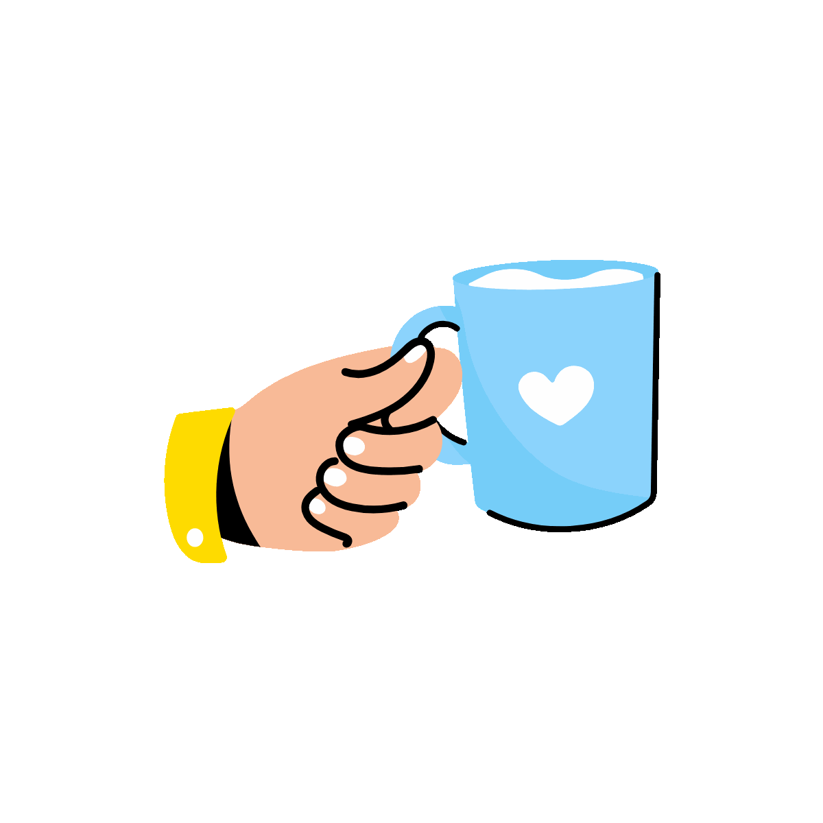 Hot Coffee Flat Animated Sticker Art