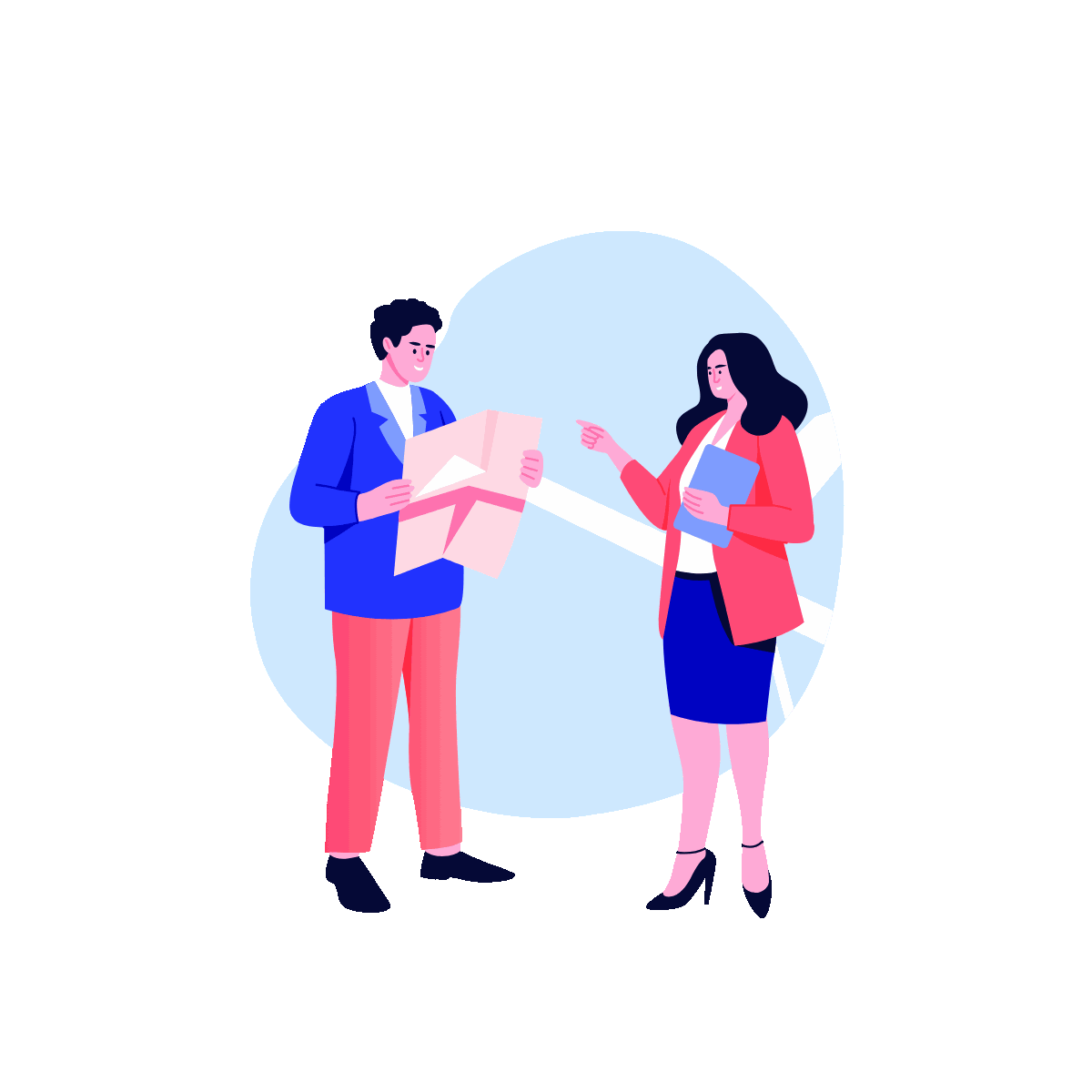 Broker Flat Animated Illustration Design