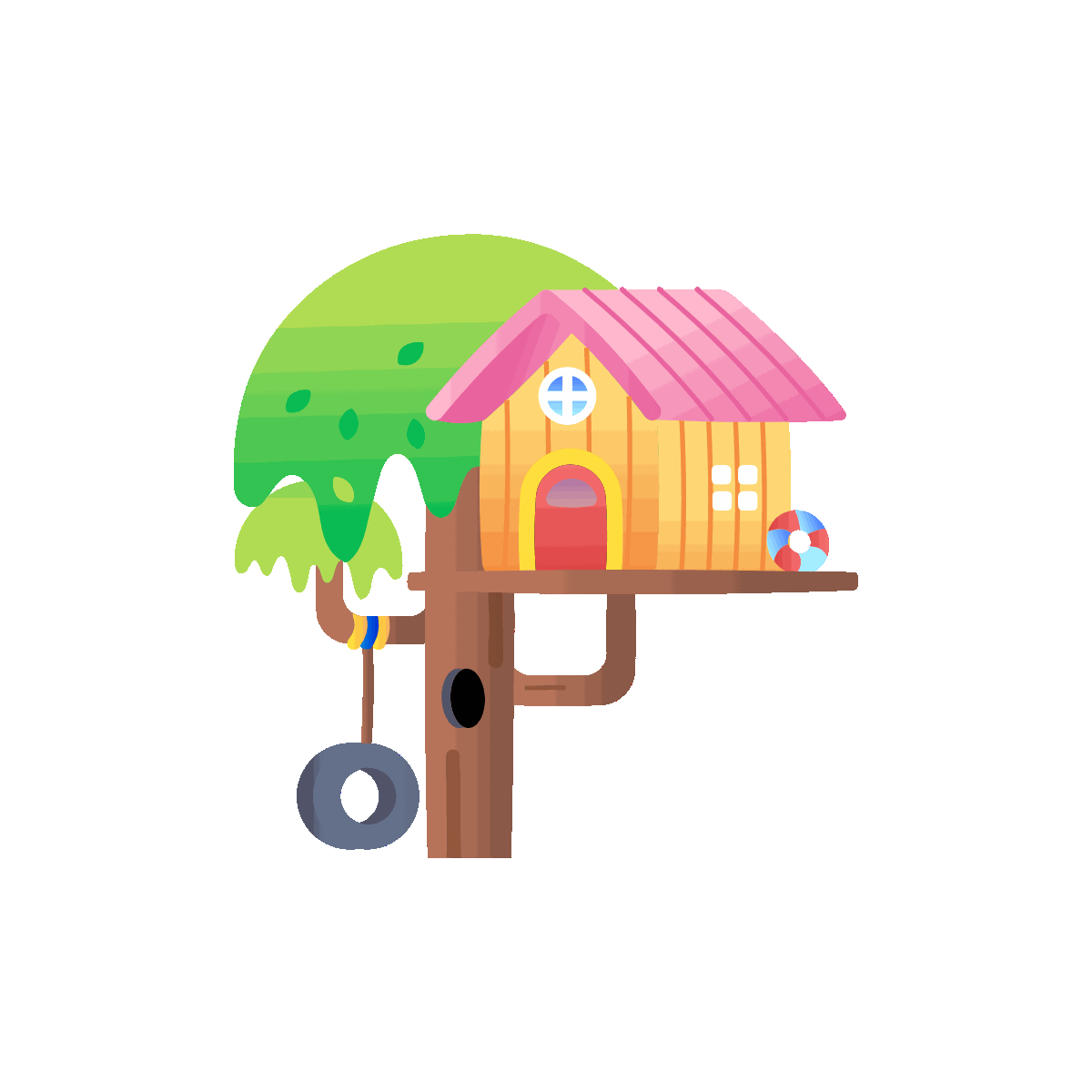 Animated Fantasy Tree House Icon Design