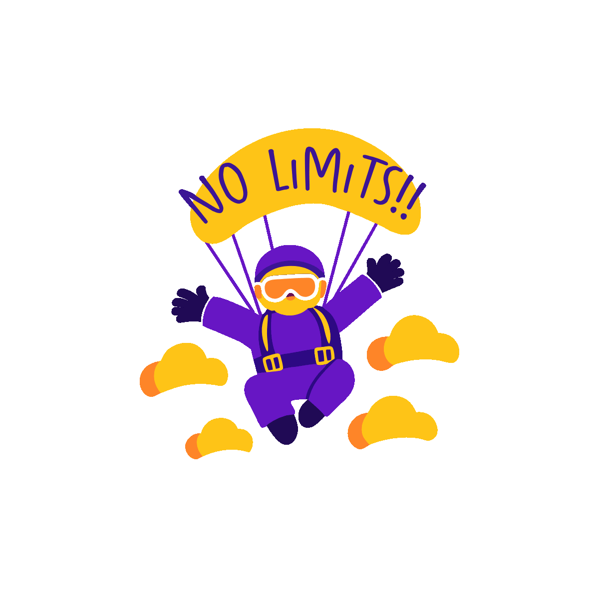 No limits adventure cartoon sticker art