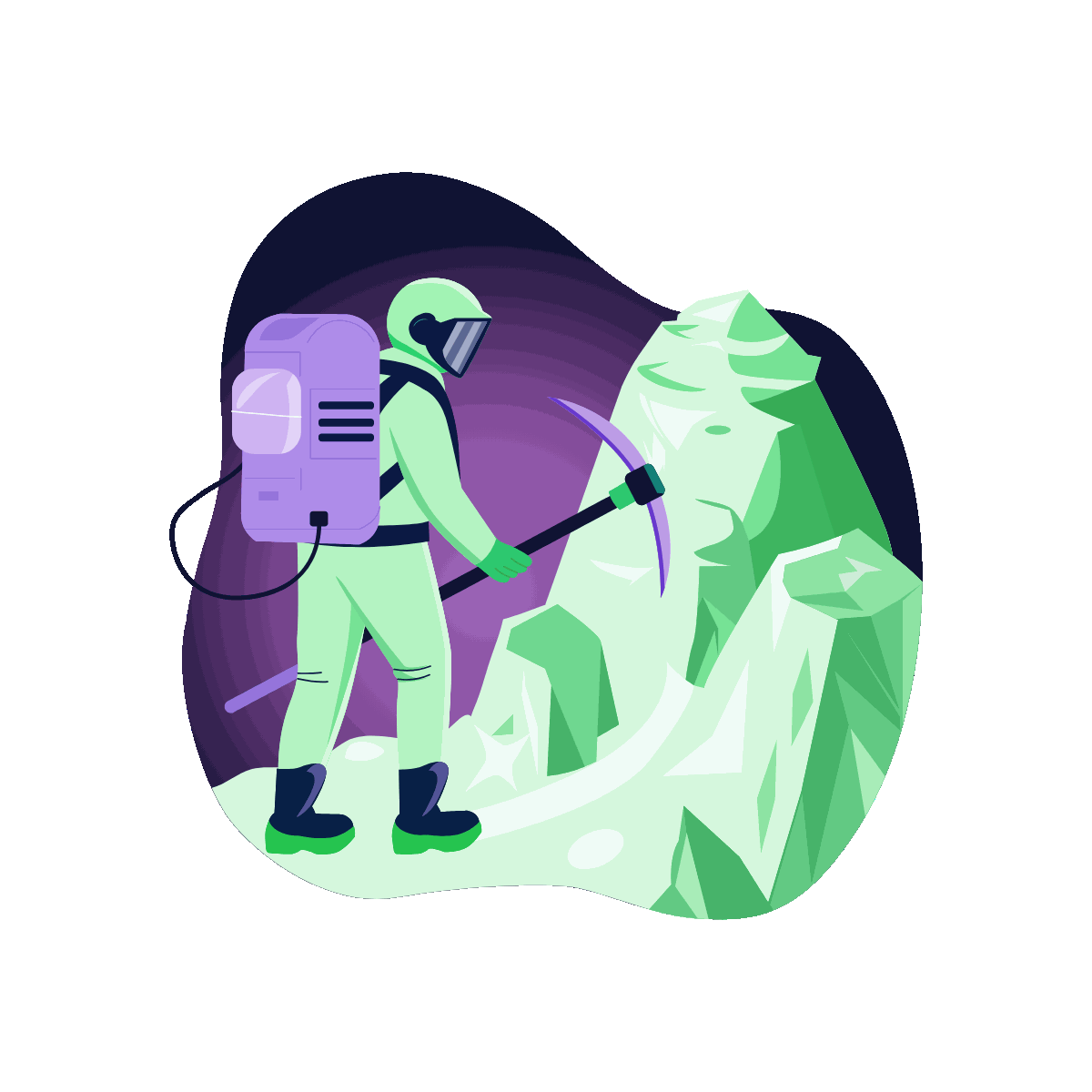 Space Mining Industry Illustration Concept