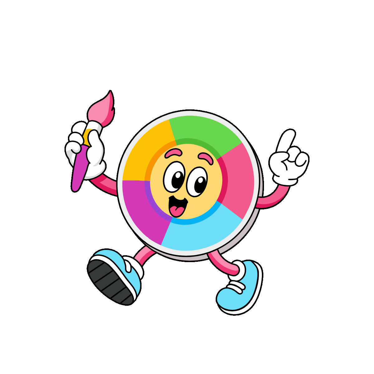 Animated Color Wheel Character