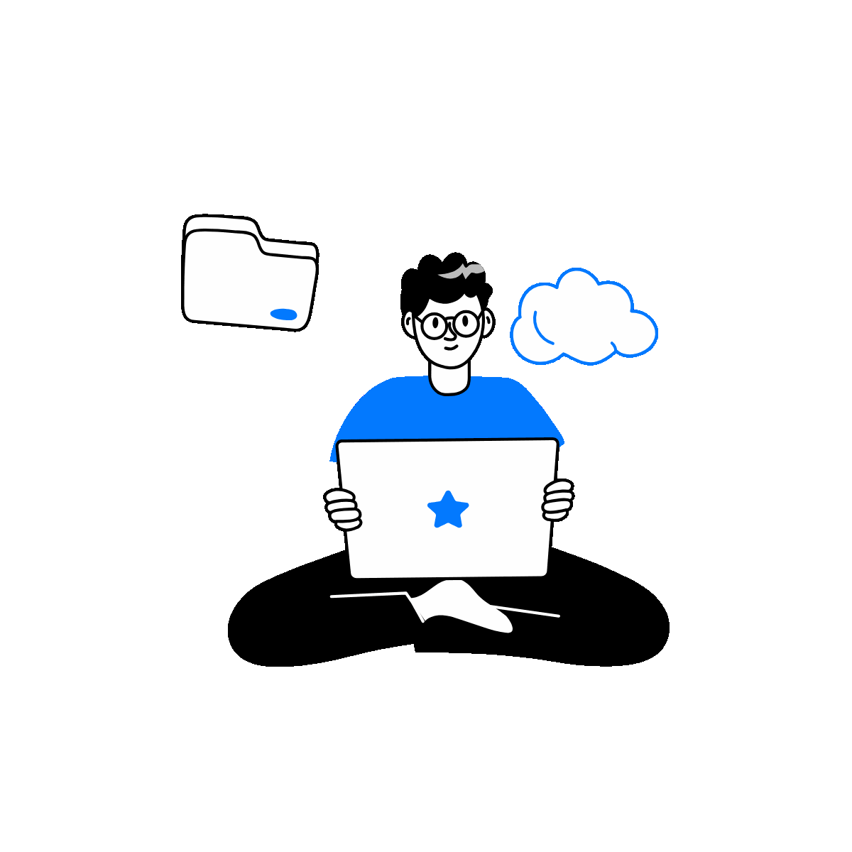 Data Backup Doodle Animated Illustration