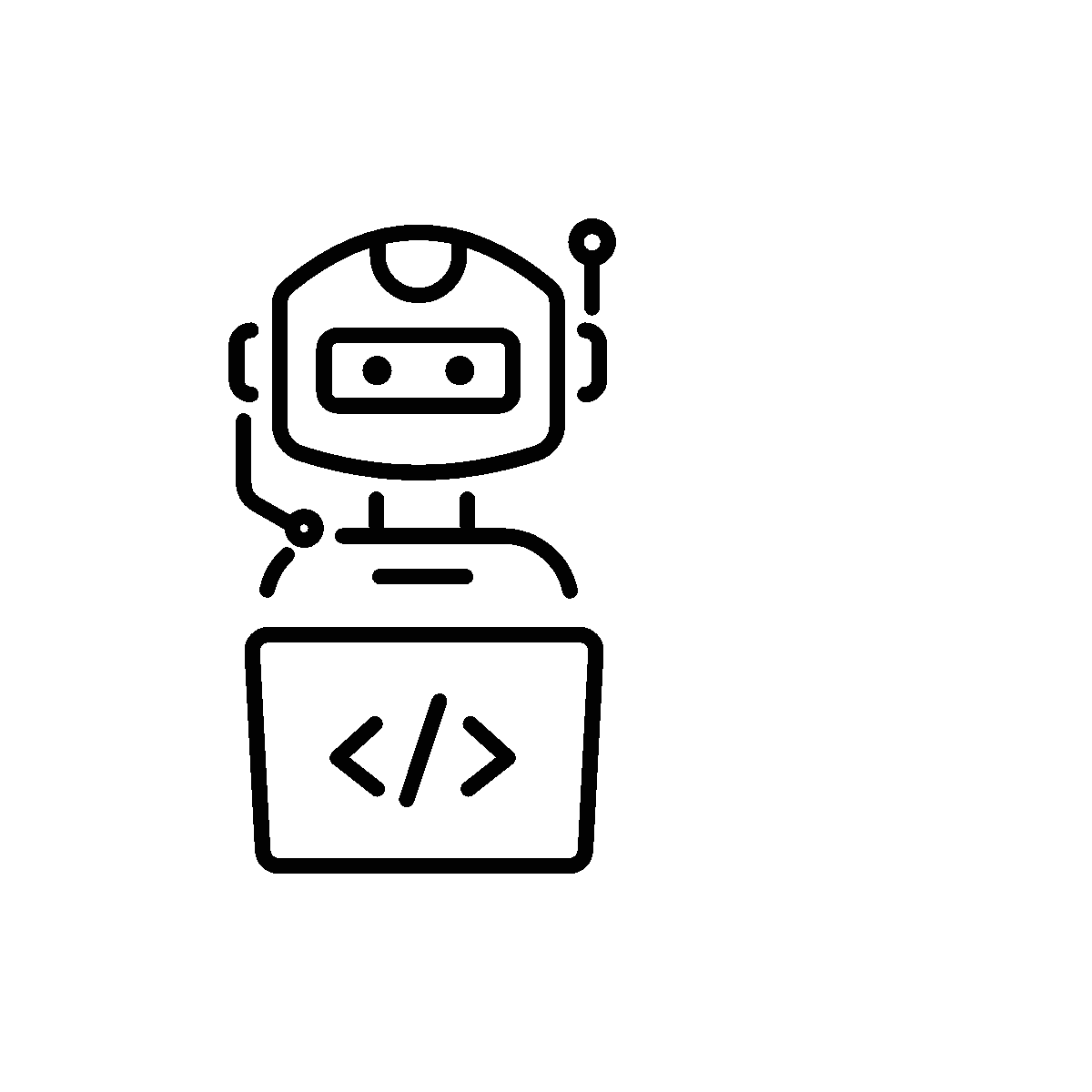 Robot Developer Line Animated Icon Design