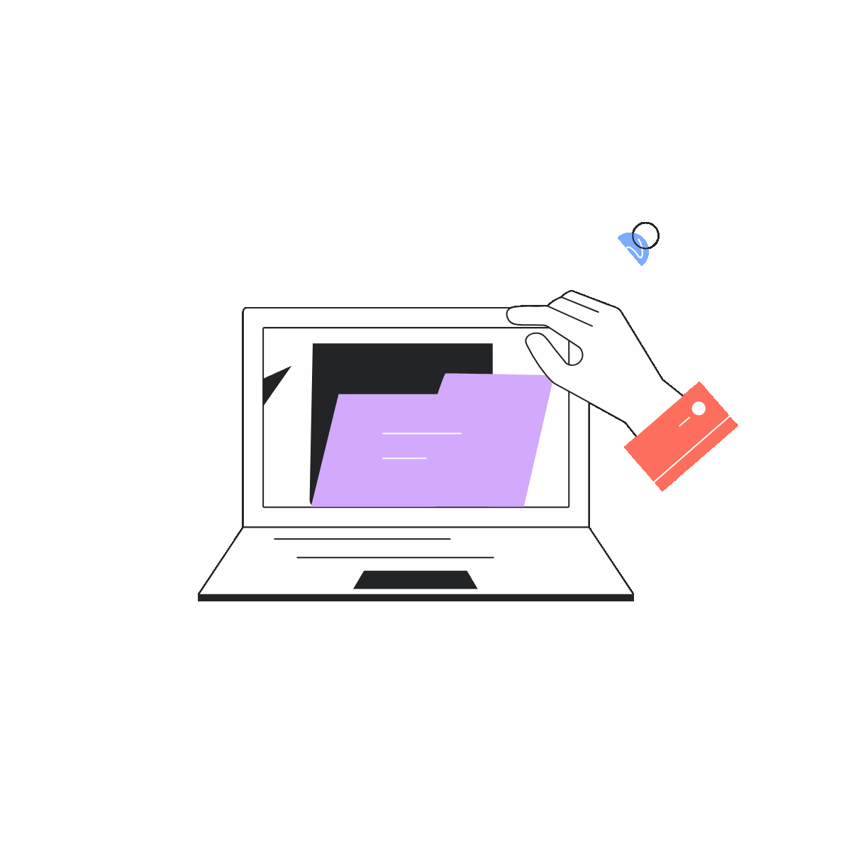 Data Synchronization Linear Illustration