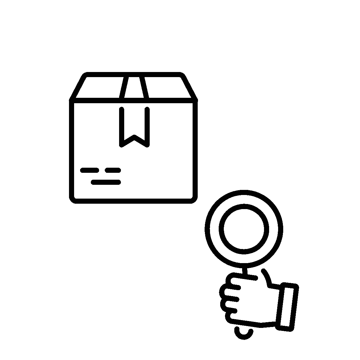 A linear animated icon of order checking
