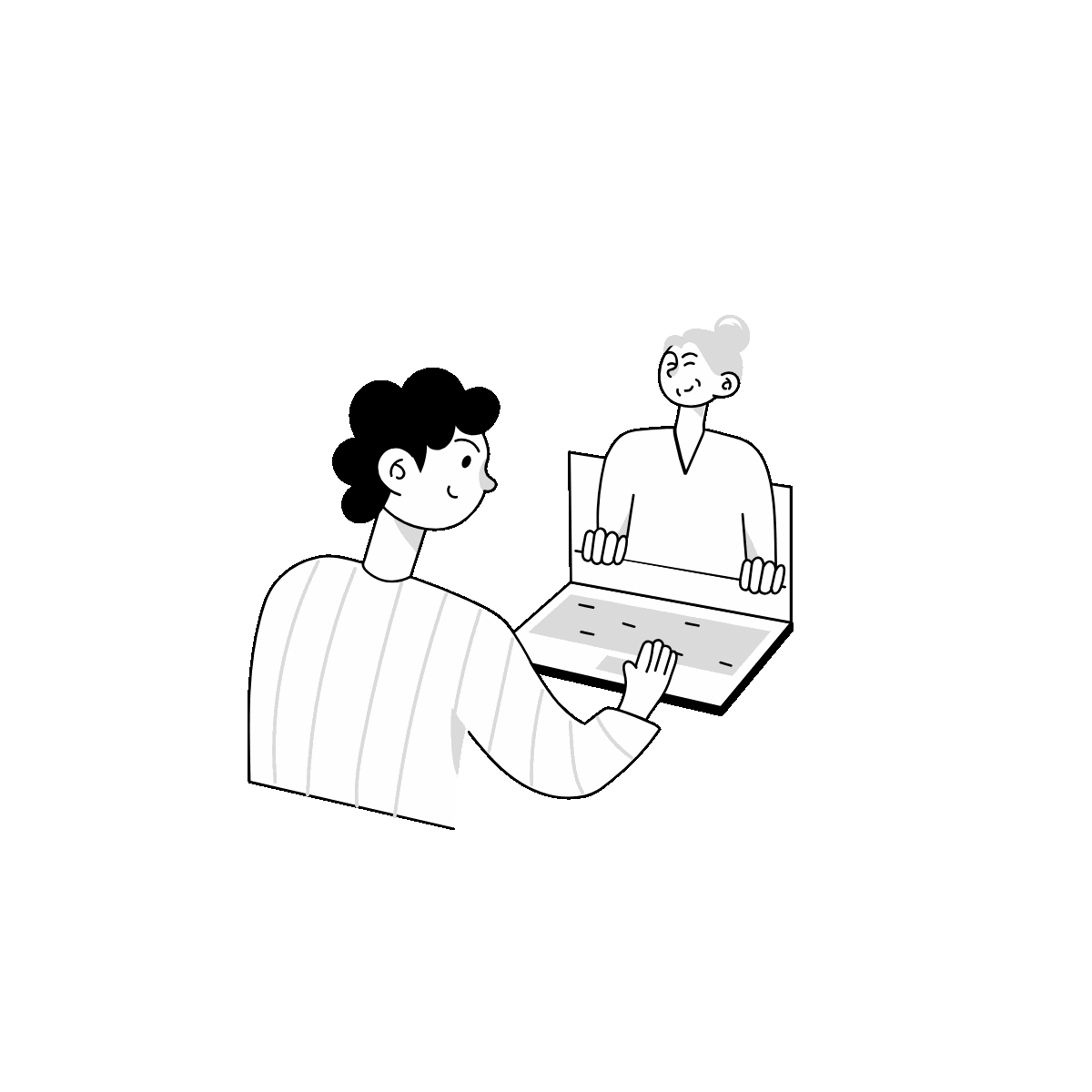Video Calling Animated Doodle Illustration