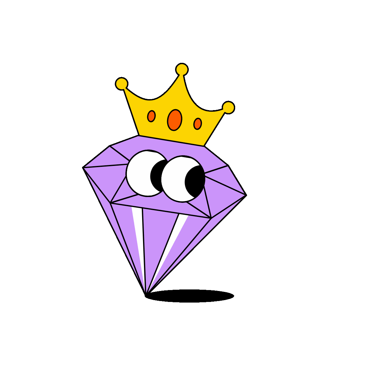 Animated crowned gem for brand identity