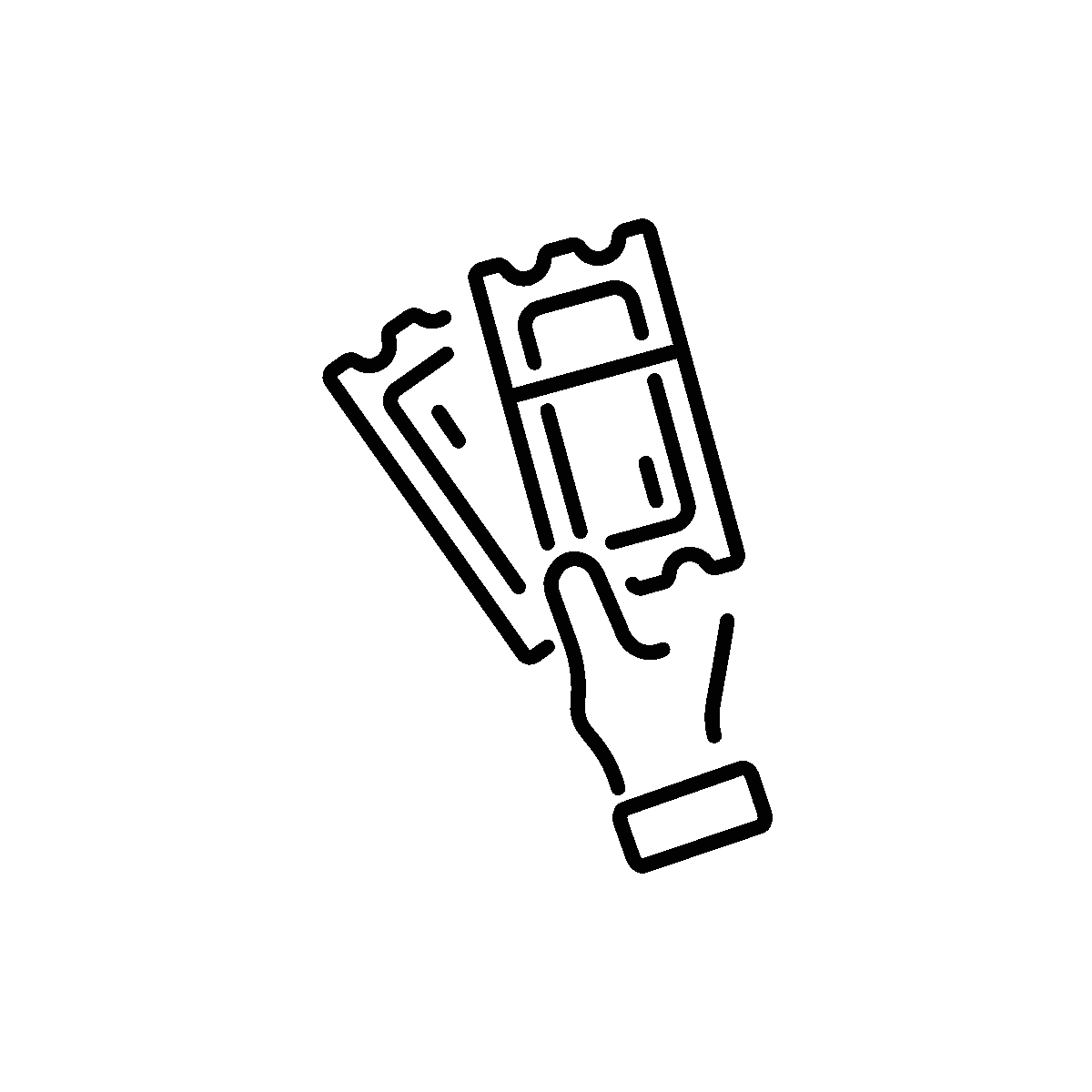 Trendy linear animation of show tickets