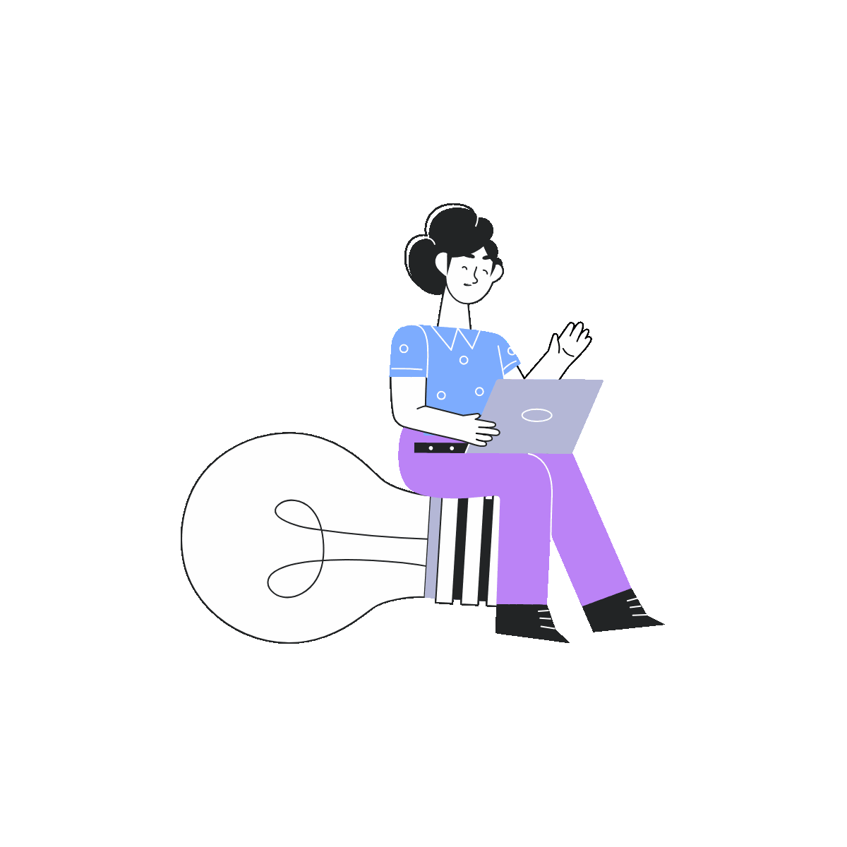 Animated Linear Work Innovation Illustration