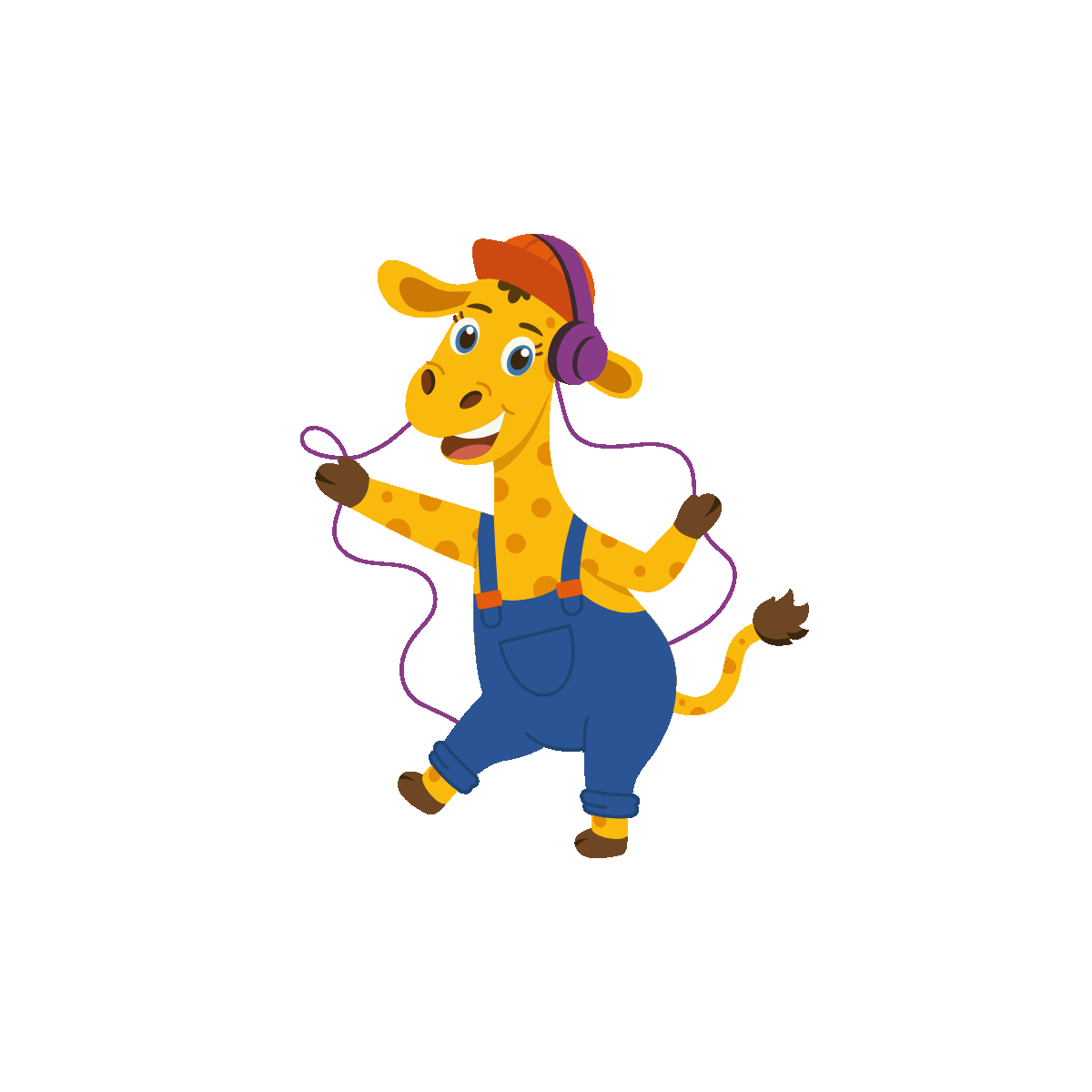 Dancing Giraffe With Playful Music Notes