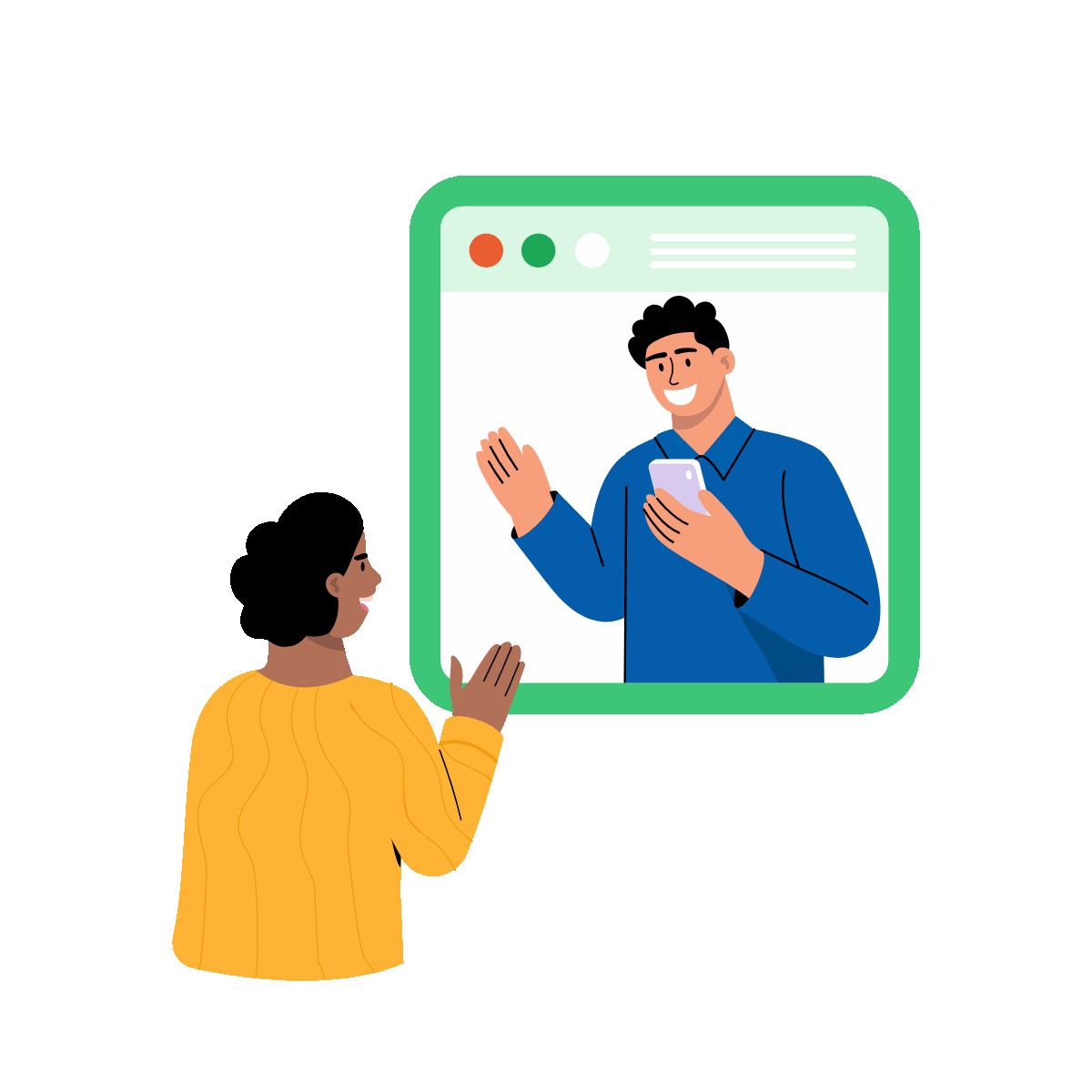Happy Customer Flat Animated Illustration